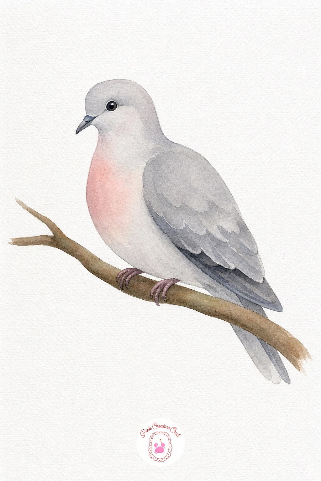 Dove on a Branch — Keep this one gentle. Watercolor birds