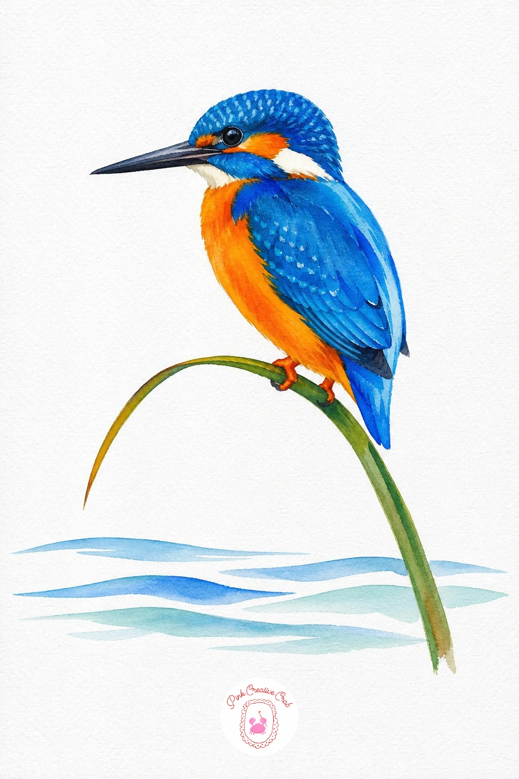 Kingfisher on a Reed — This is the boldest palette of the set, so let the colours stay saturated. Watercolor birds