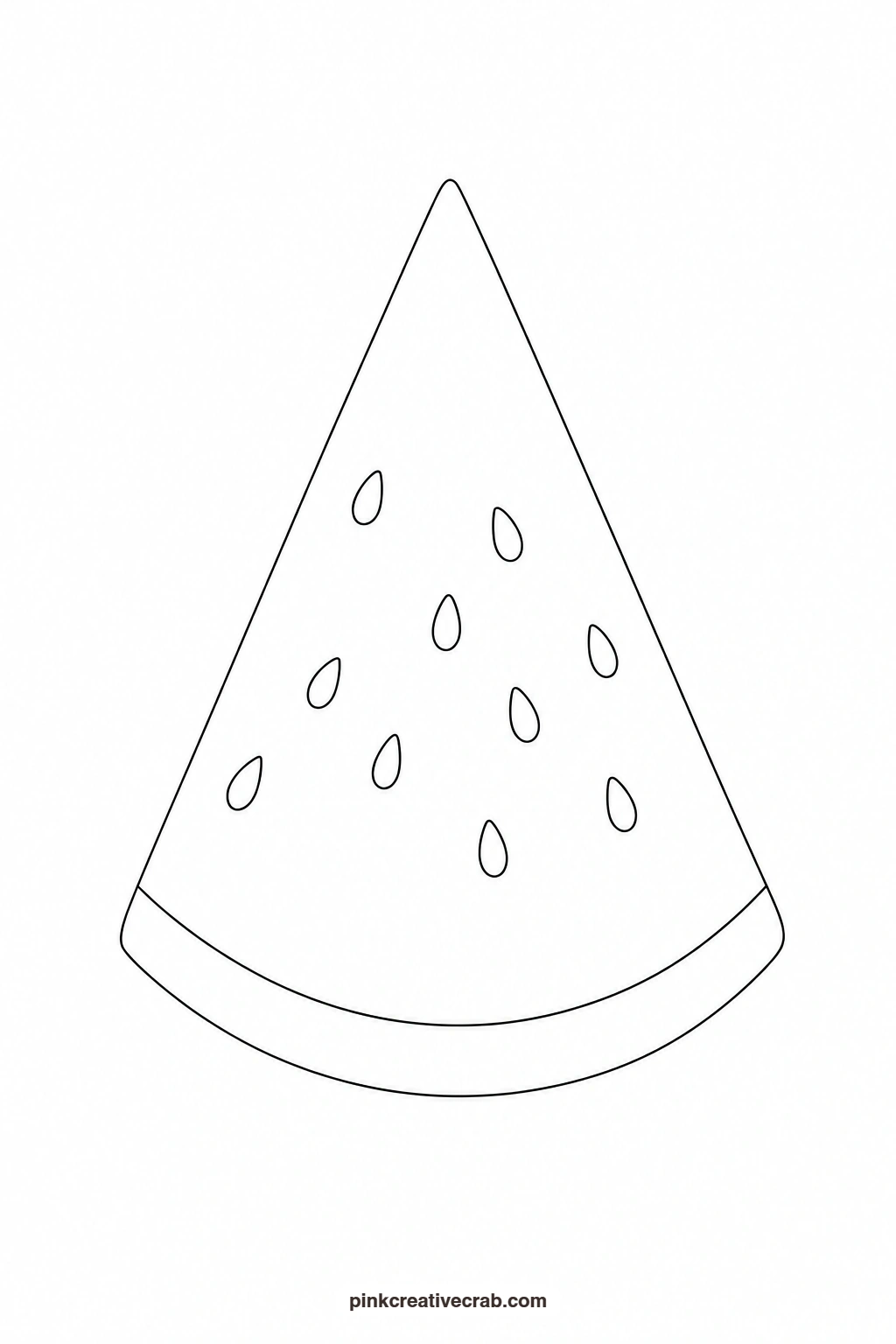Slice of Watermelon Outline printable page. Summer watercolor paintings