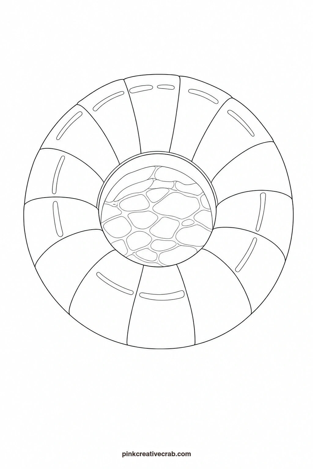 Pool Float Ring Outline printable page. Summer watercolor paintings