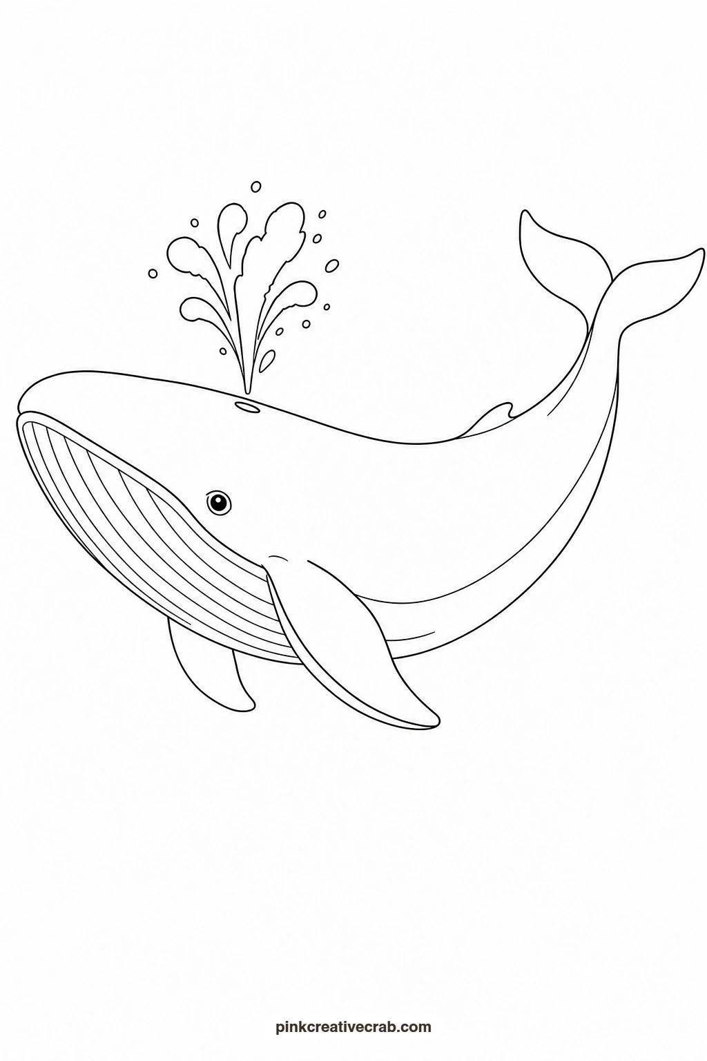 Whale Outline printable page. Watercolor animals