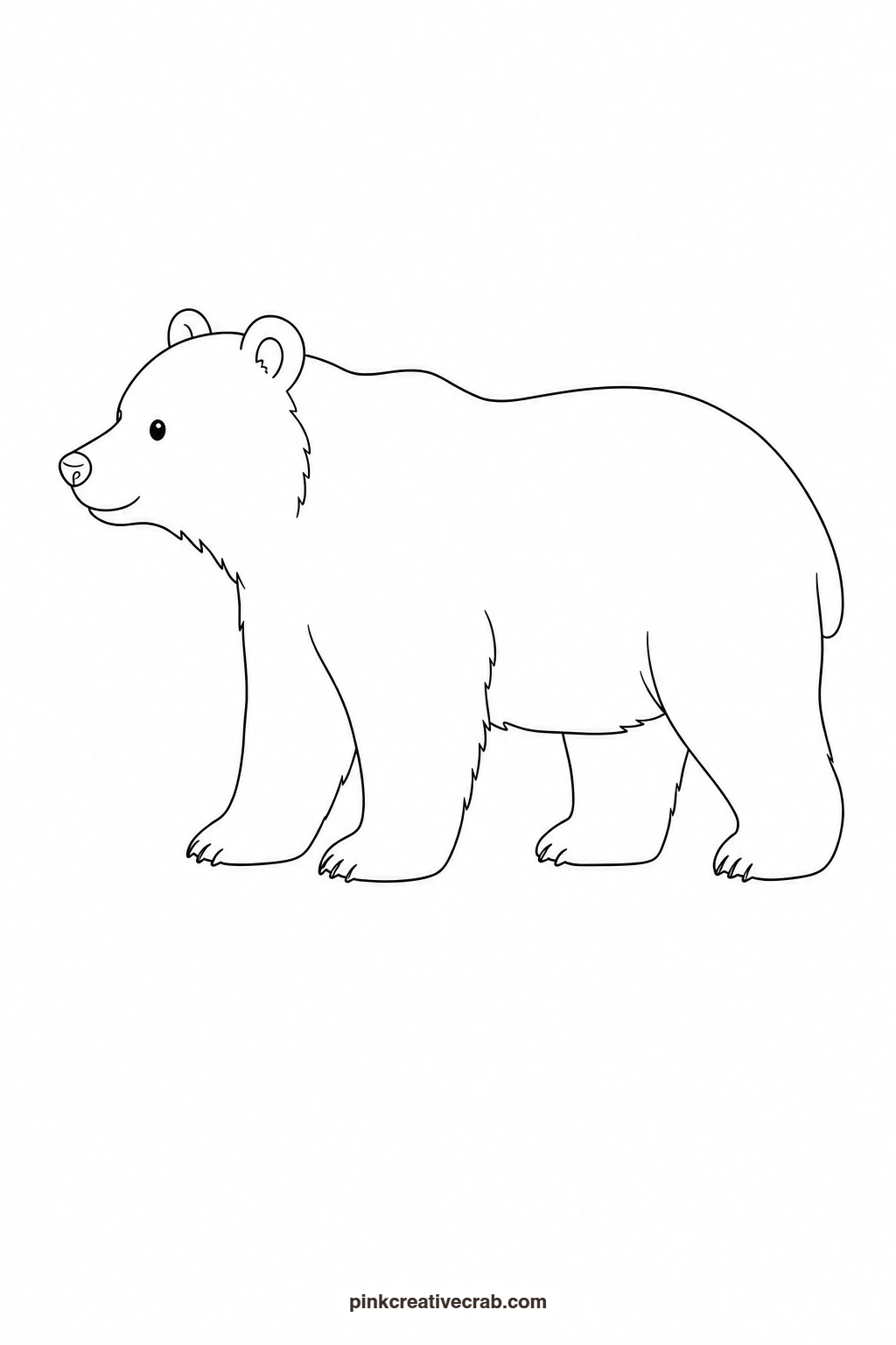 Bear Outline printable page. Watercolor animals