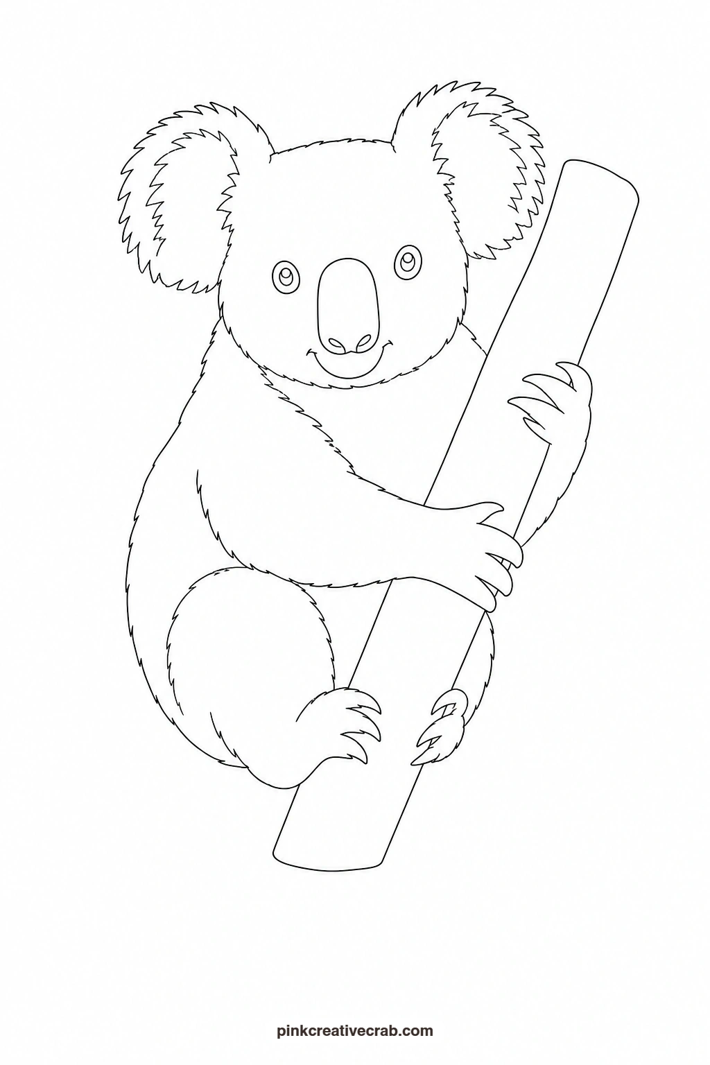 Koala Outline printable page. Watercolor animals