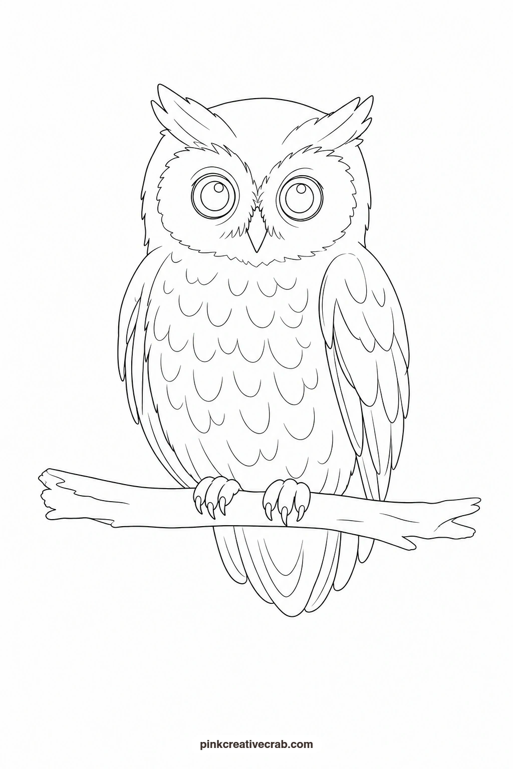 Owl Outline printable page. Watercolor animals