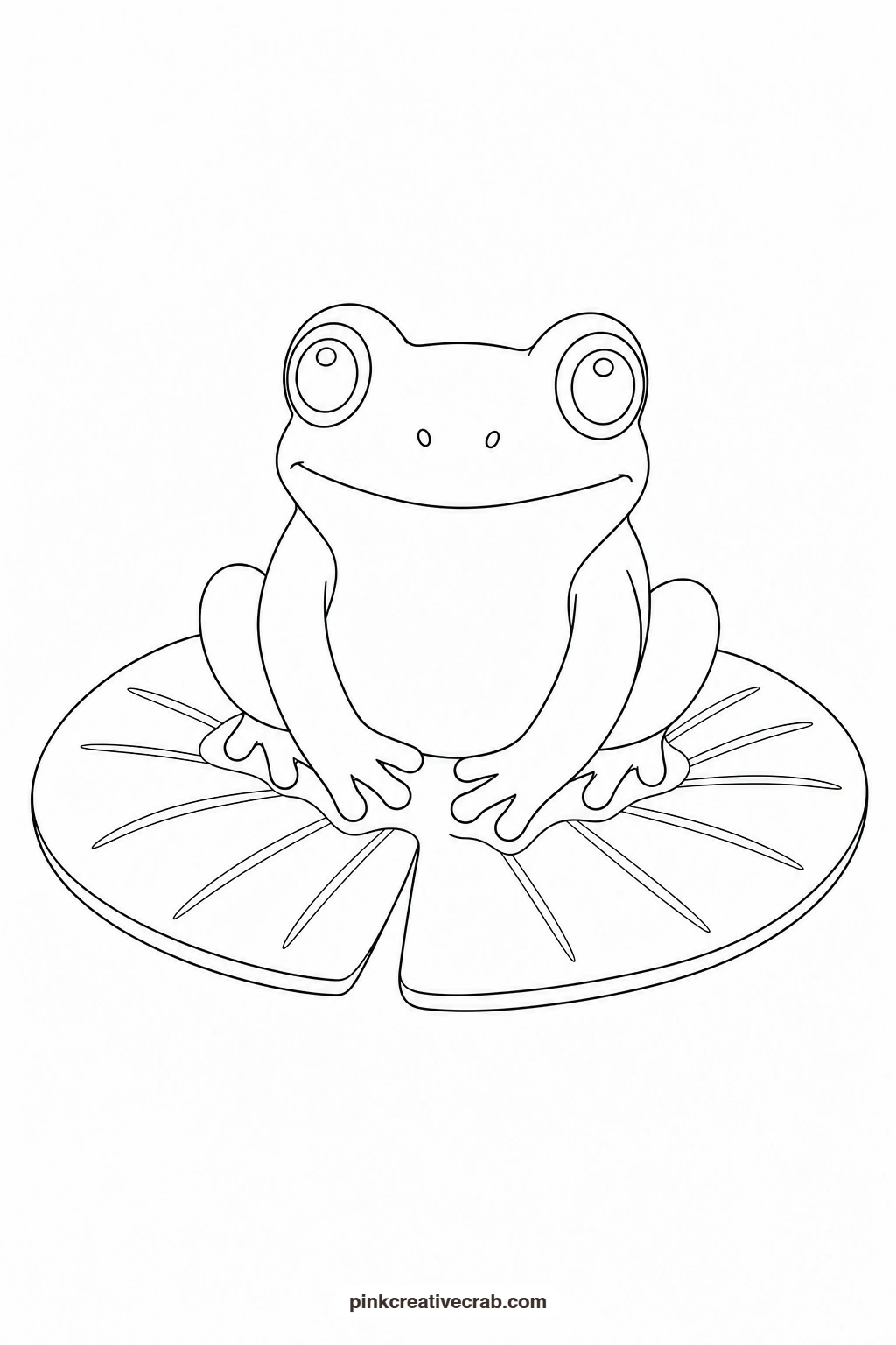Frog Outline printable page. Watercolor animals
