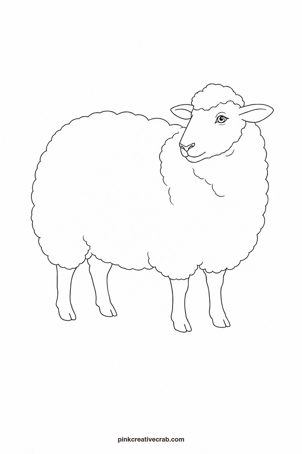 Sheep Outline printable page. Watercolor animals
