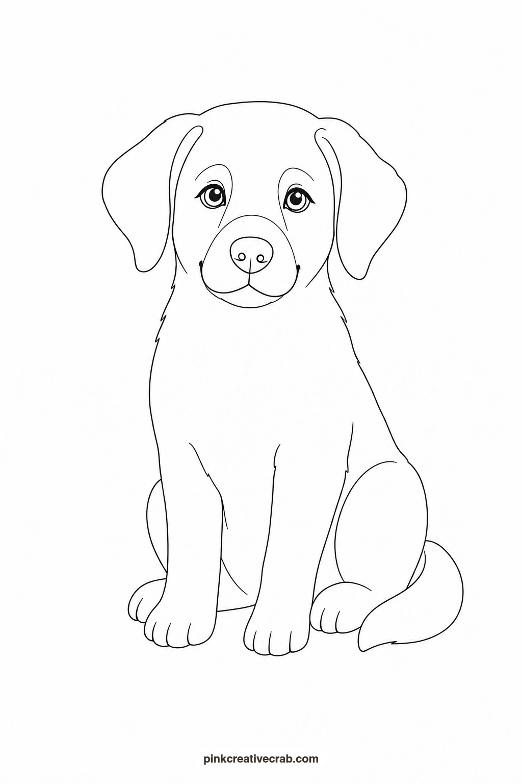 Dog Outline printable page. Watercolor animals