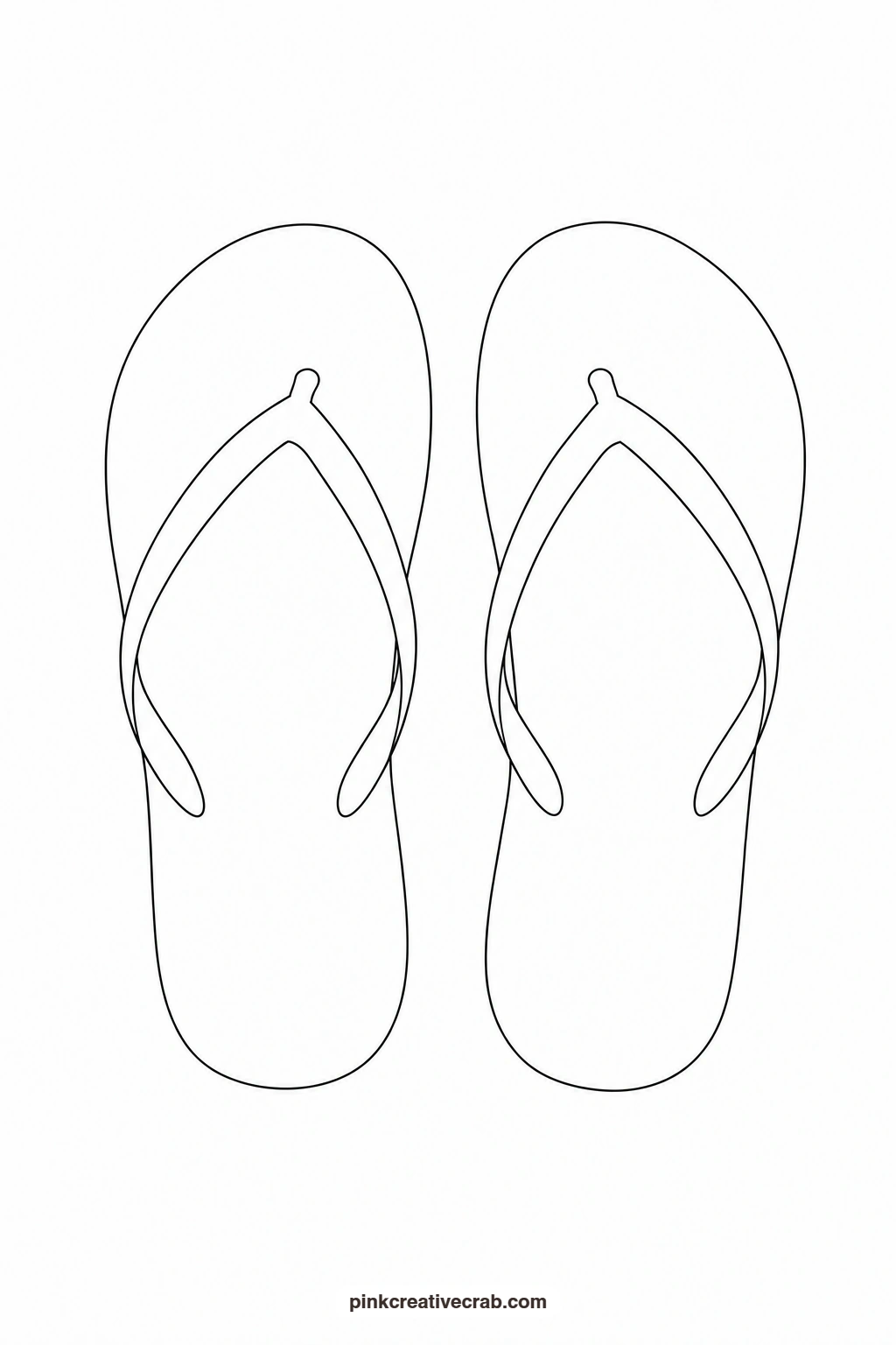 Pair of Flip Flops Outline printable page. Beach watercolor paintings
