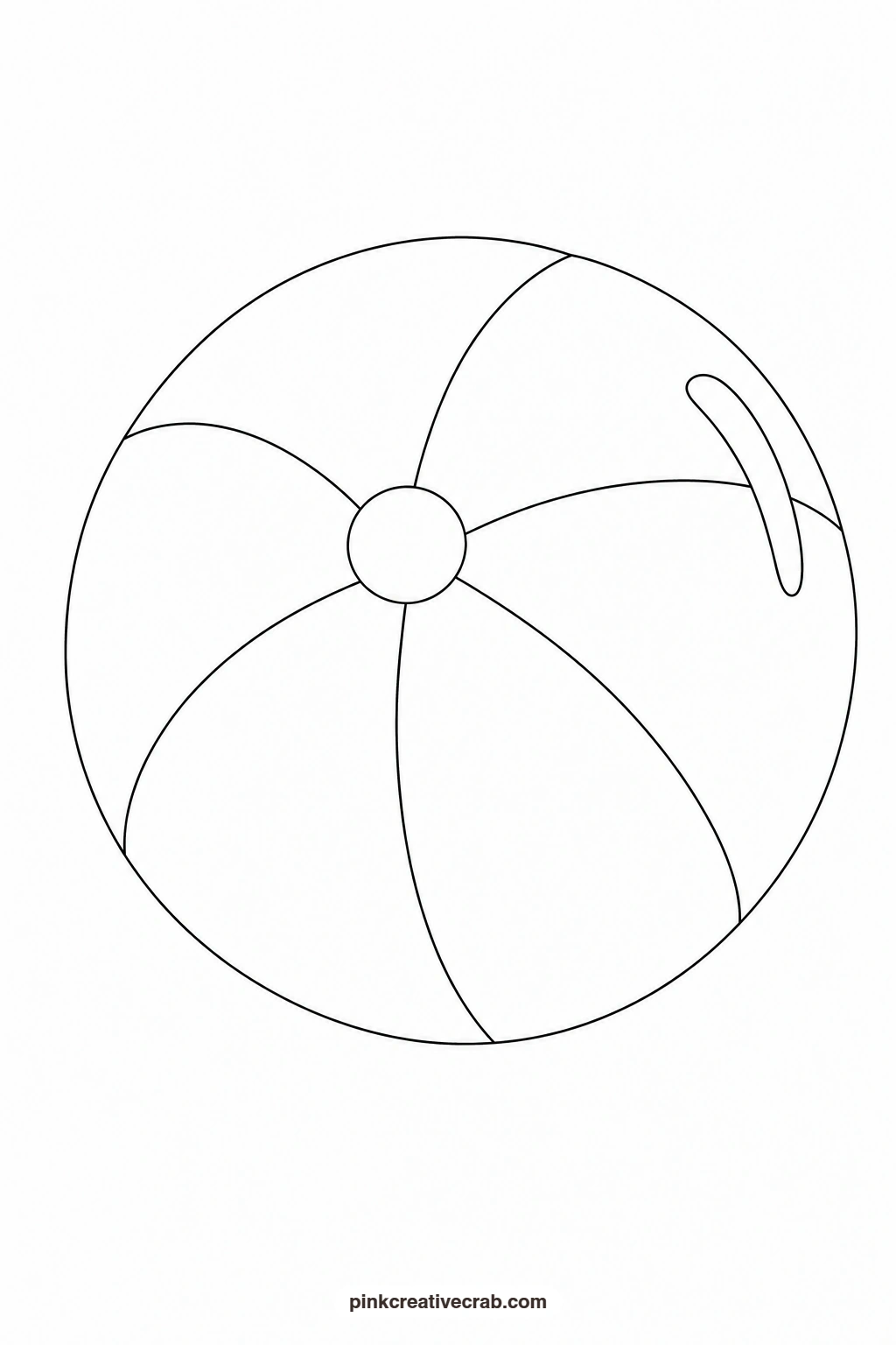 Beach Ball Outline printable page. Beach watercolor paintings