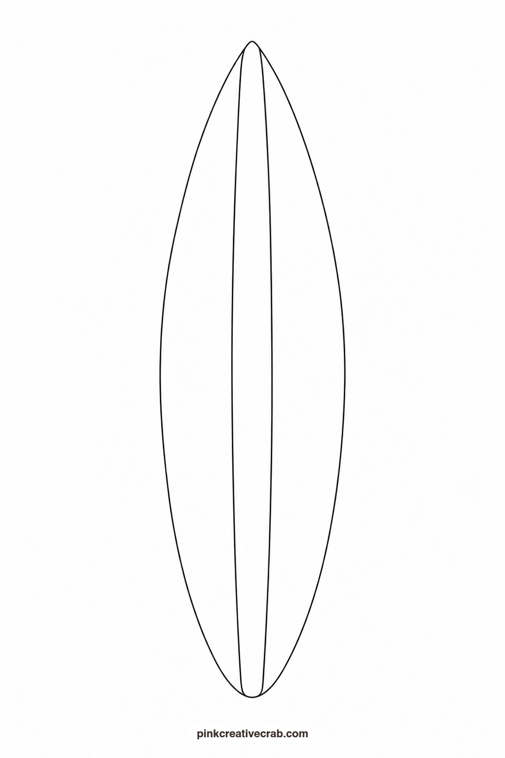 Surfboard Outline printable page. Beach watercolor paintings