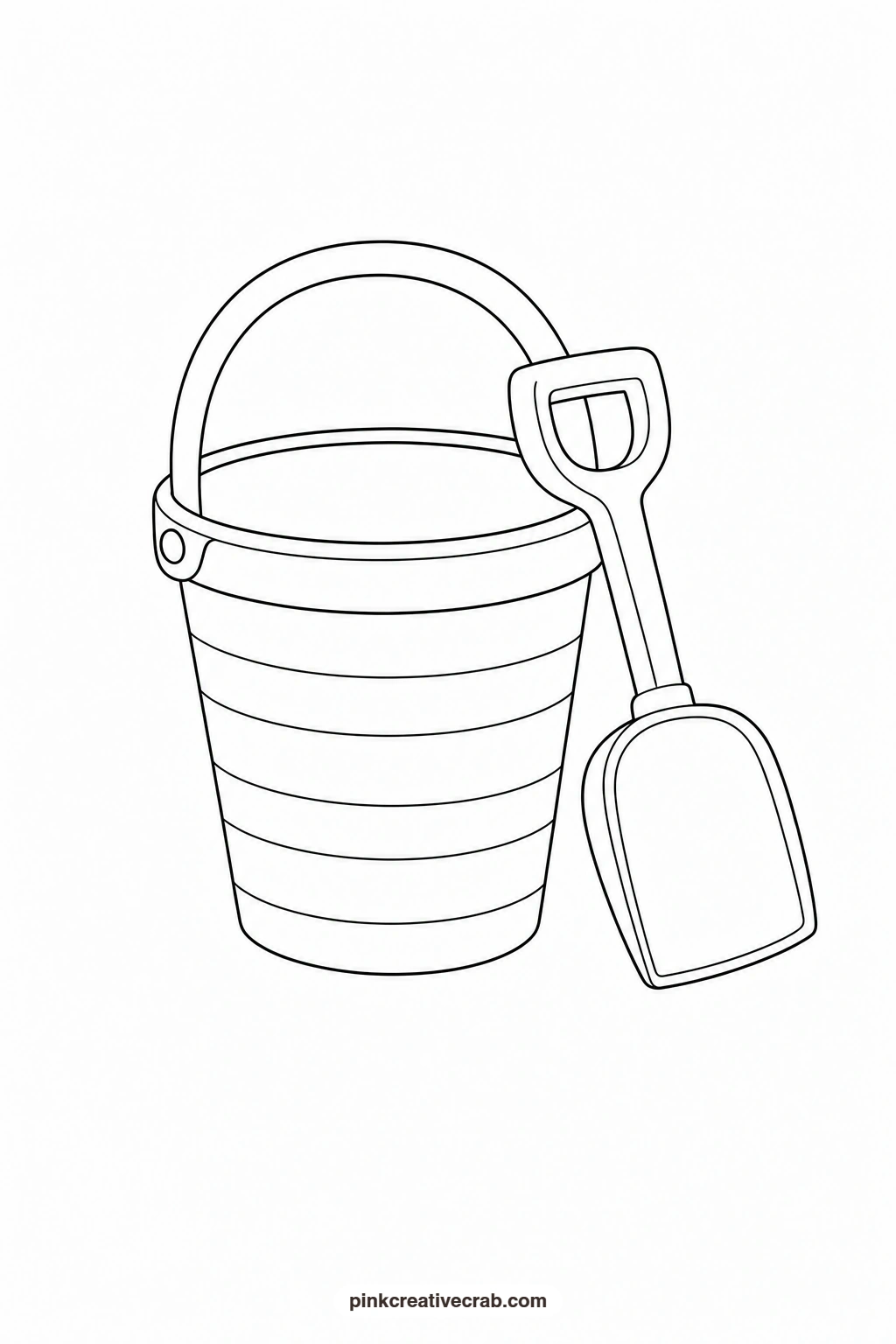 Beach Bucket and Spade Outline printable page. Beach watercolor paintings