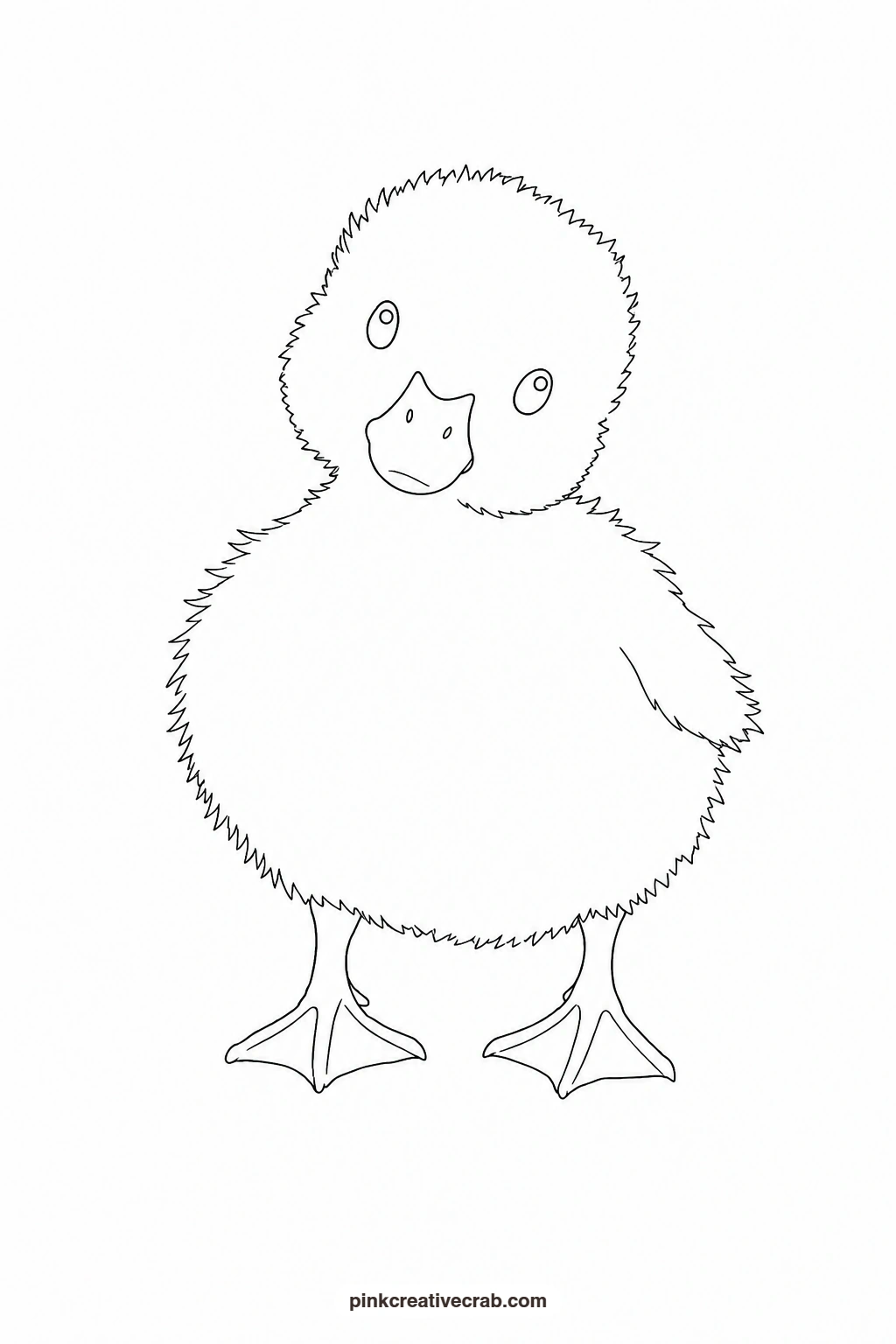 Duckling Outline printable page. Cute watercolor animals