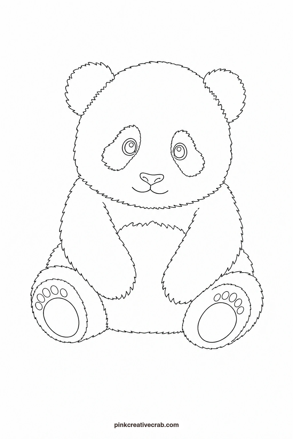 Panda Cub Outline printable page. Cute watercolor animals