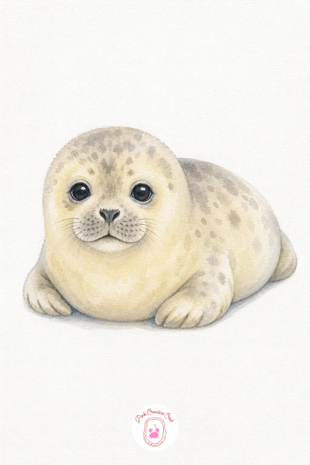 Baby Seal — Wash the whole body in a very pale cream and let it dry completely. Cute watercolor animals