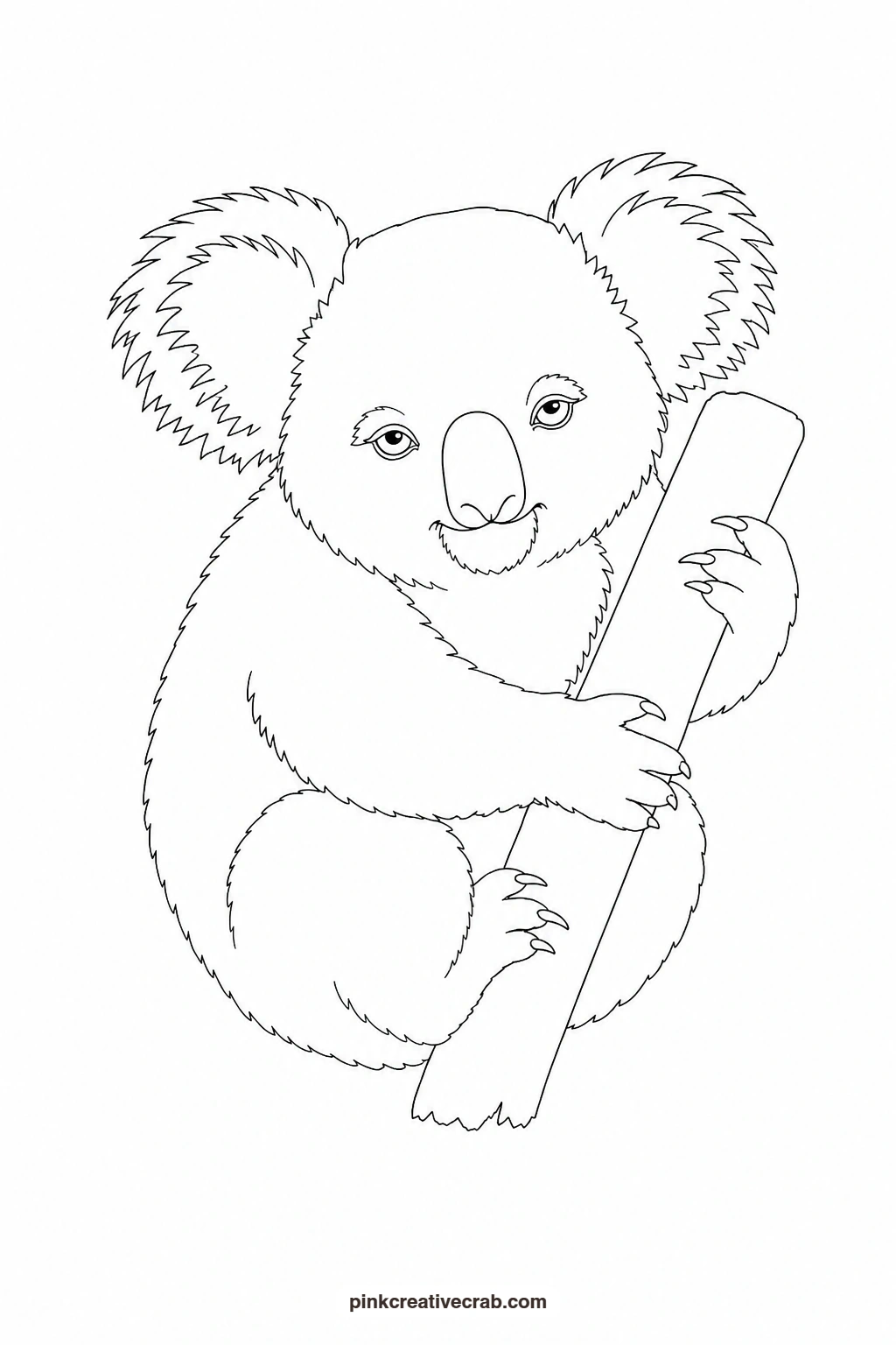 Koala Joey Outline printable page. Cute watercolor animals