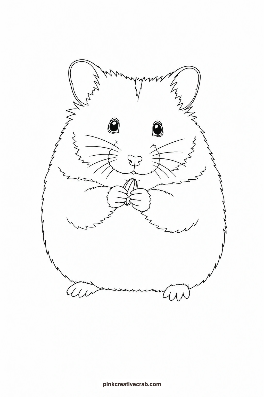 Hamster Outline printable page. Cute watercolor animals