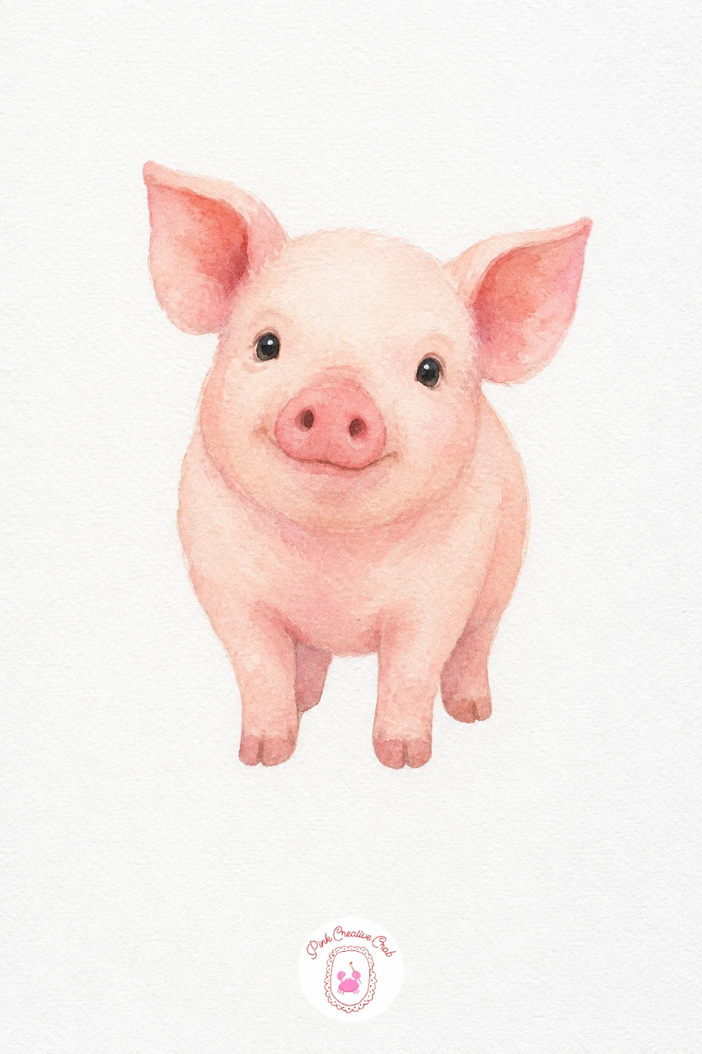 Piglet — Wash the whole body in a light pink and let it dry before adding anything else. Cute watercolor animals