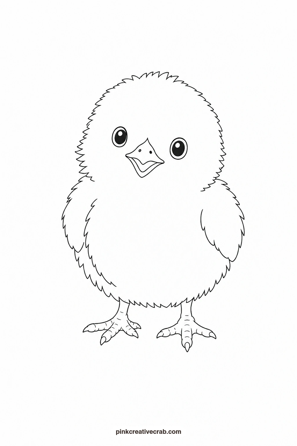 Baby Chick Outline printable page. Cute watercolor animals