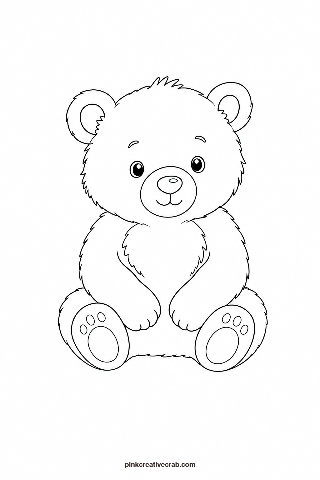 Little Bear Cub Outline printable page. Cute watercolor animals