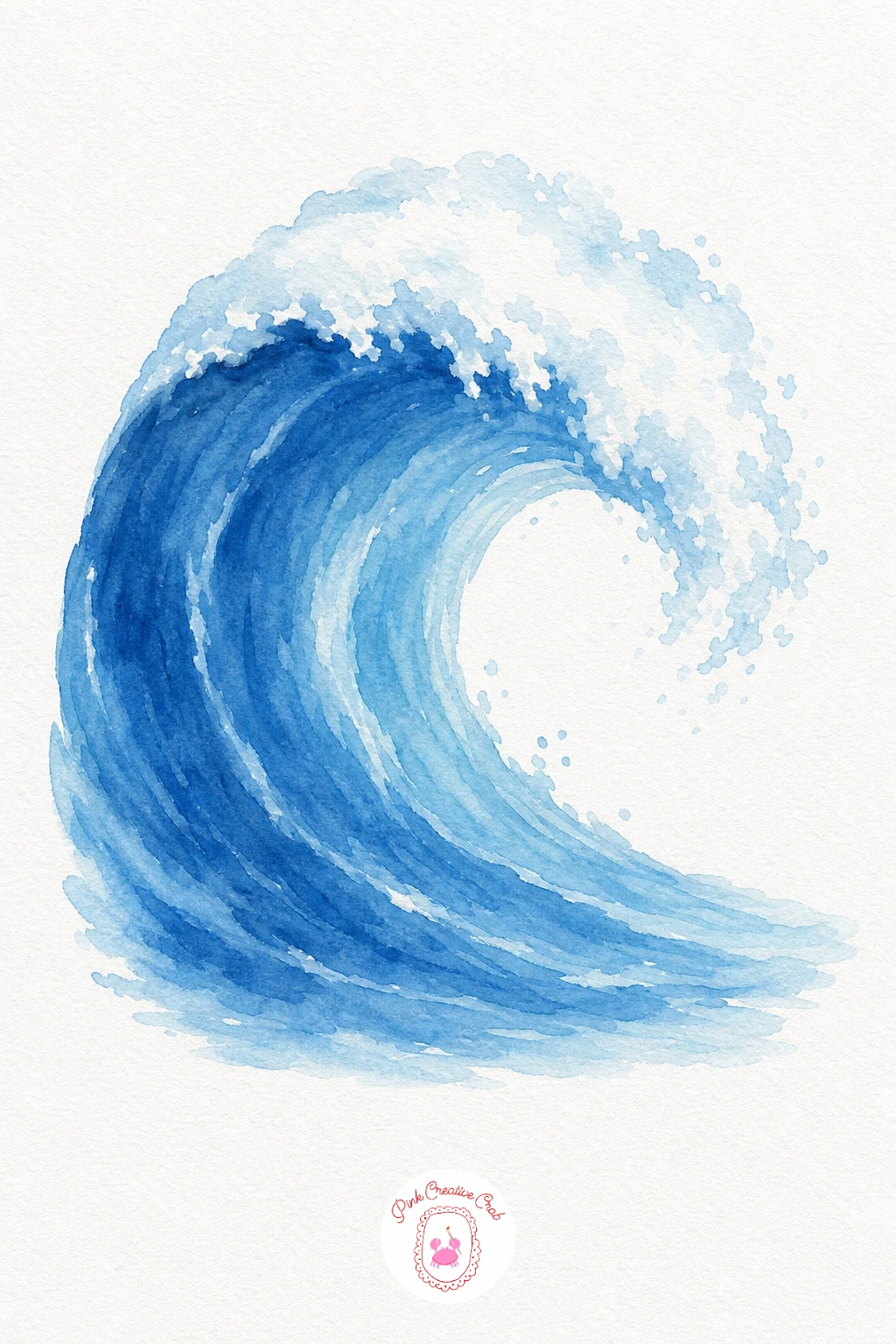Big Curling Wave — Work from light to dark in one continuous session so the colours blend while everything stays wet. Sea watercolor painting