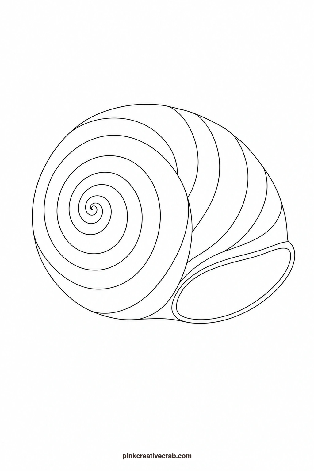 Snail Shell Outline printable page. Nature watercolor