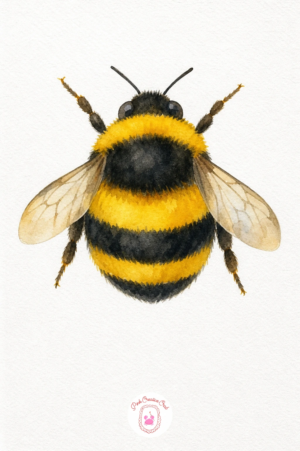 Bumblebee — Paint the body in bands, starting with golden yellow stripes and leaving gaps for black, then once the yellow is dry fill in the black stripes so