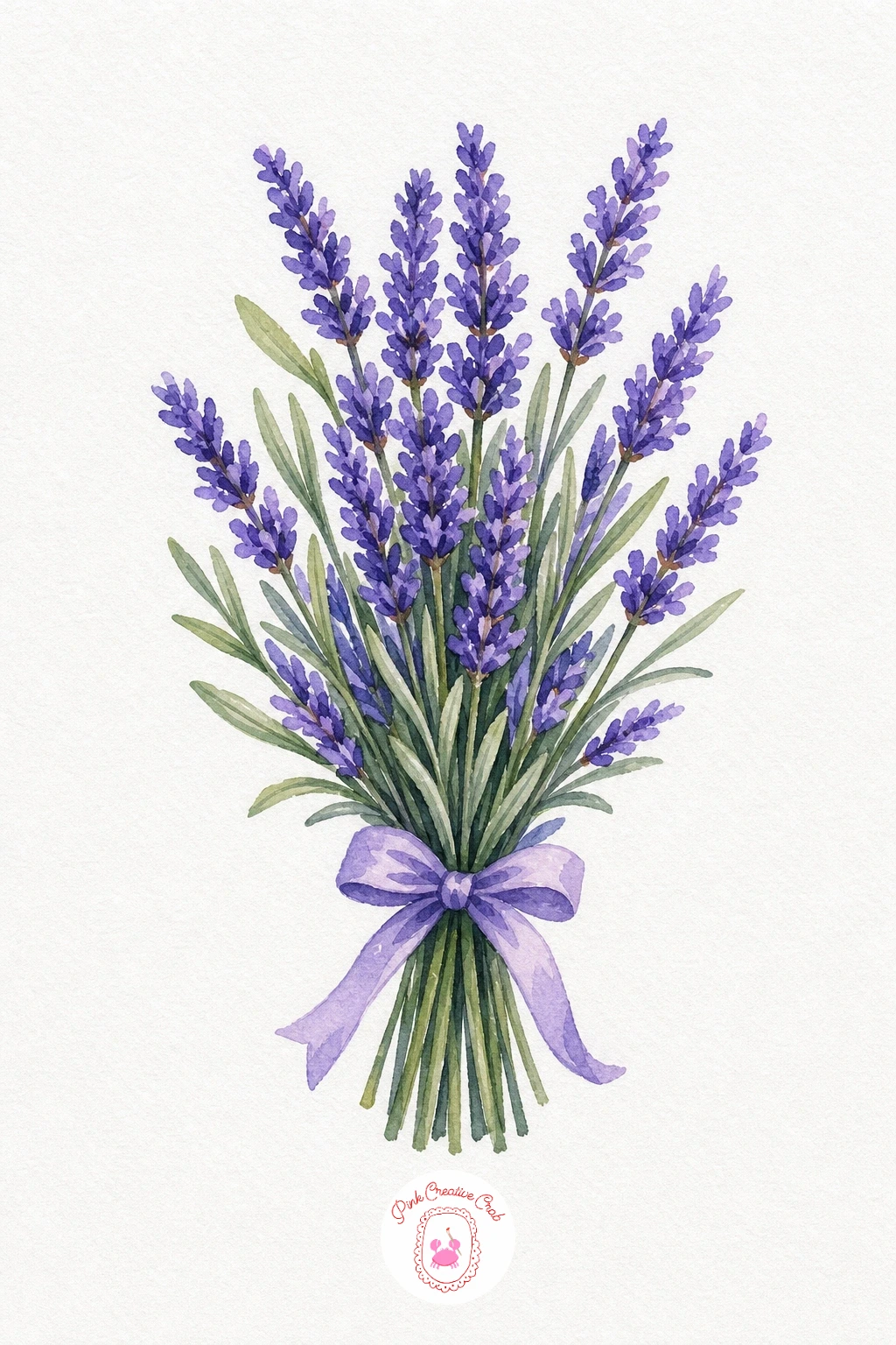 Lavender Bundle — Paint the stems first in a grey-green, long and slightly curved, then load the brush with violet and dab short closed strokes up each stem to