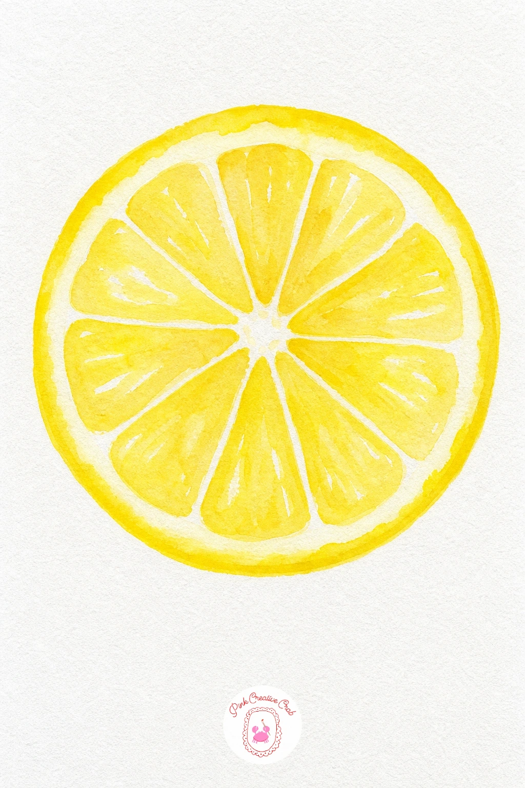 Lemon Slice — Wash the rind ring first in a light Cadmium Yellow, then while it is still damp drop a slightly deeper yellow into the inner flesh so the two