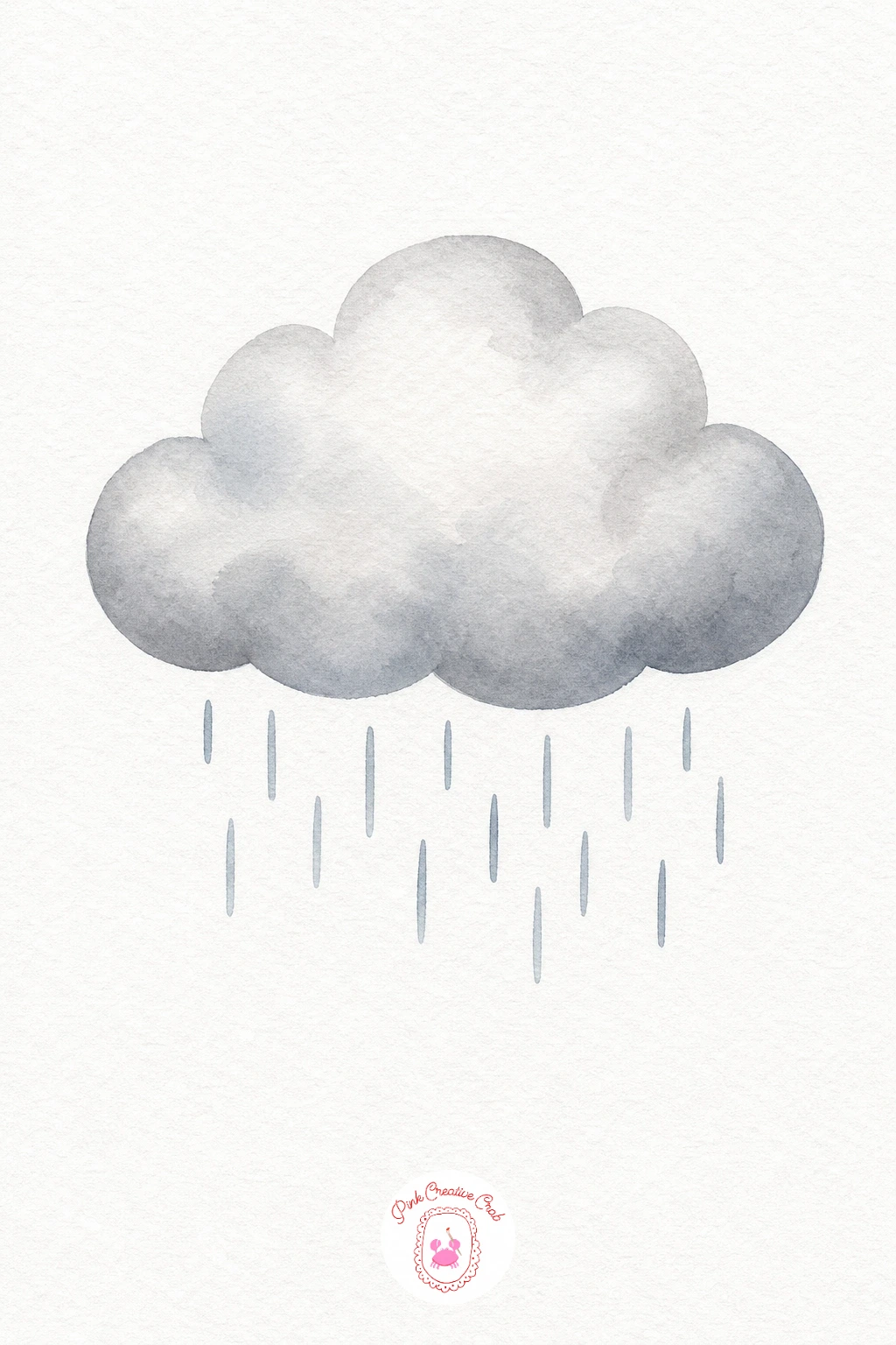 Cloud With Rain — Wet the whole cloud shape first and drop in light Payne's Grey only along the lower curve, letting it bloom upward into the dry white paper