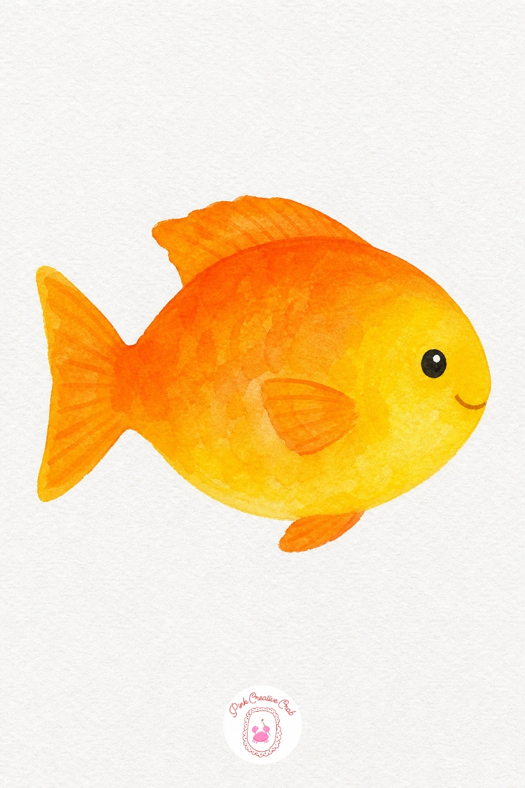 Fish — Wash the whole body in Cadmium Orange, then while still damp drop a little Lemon Yellow along the belly so the color lightens naturally underneath. Easy