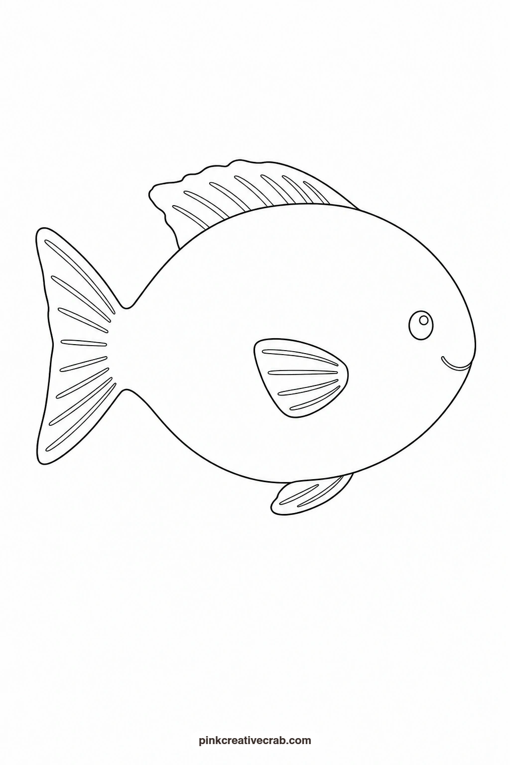 Fish Outline printable page. Easy watercolor paintings for beginners