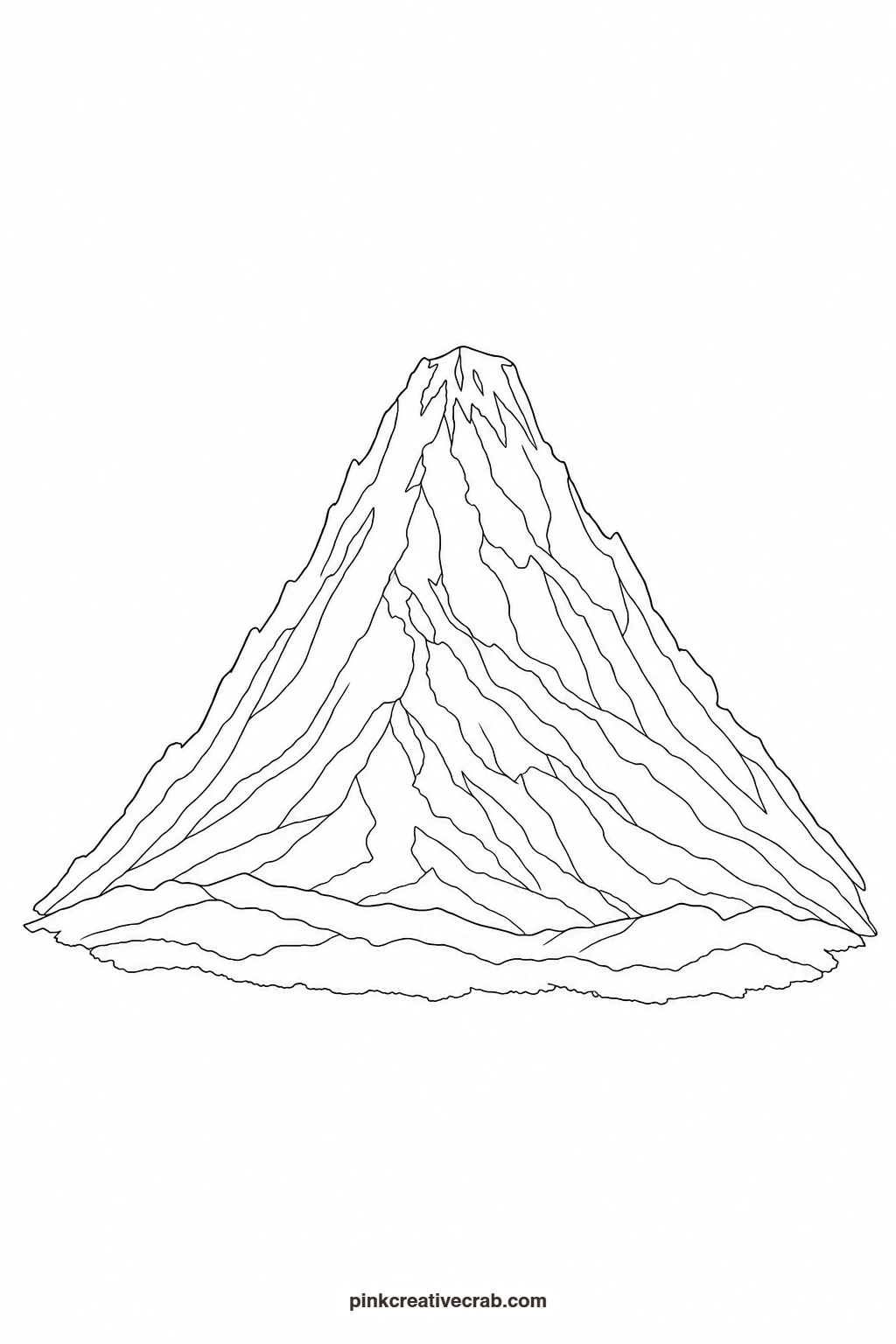 Mountain Outline printable page. Easy watercolor paintings for beginners