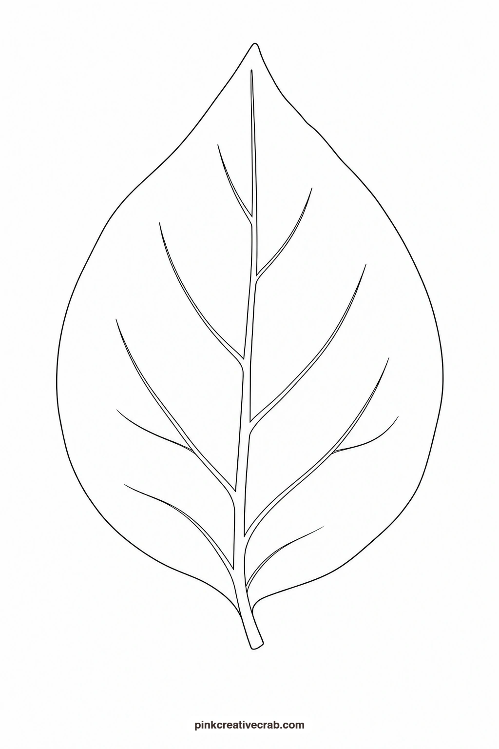Leaf Outline printable page. Easy watercolor paintings for beginners