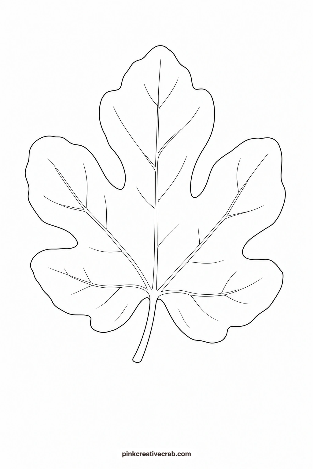 Fig Leaf Outline printable page. Botanical watercolor