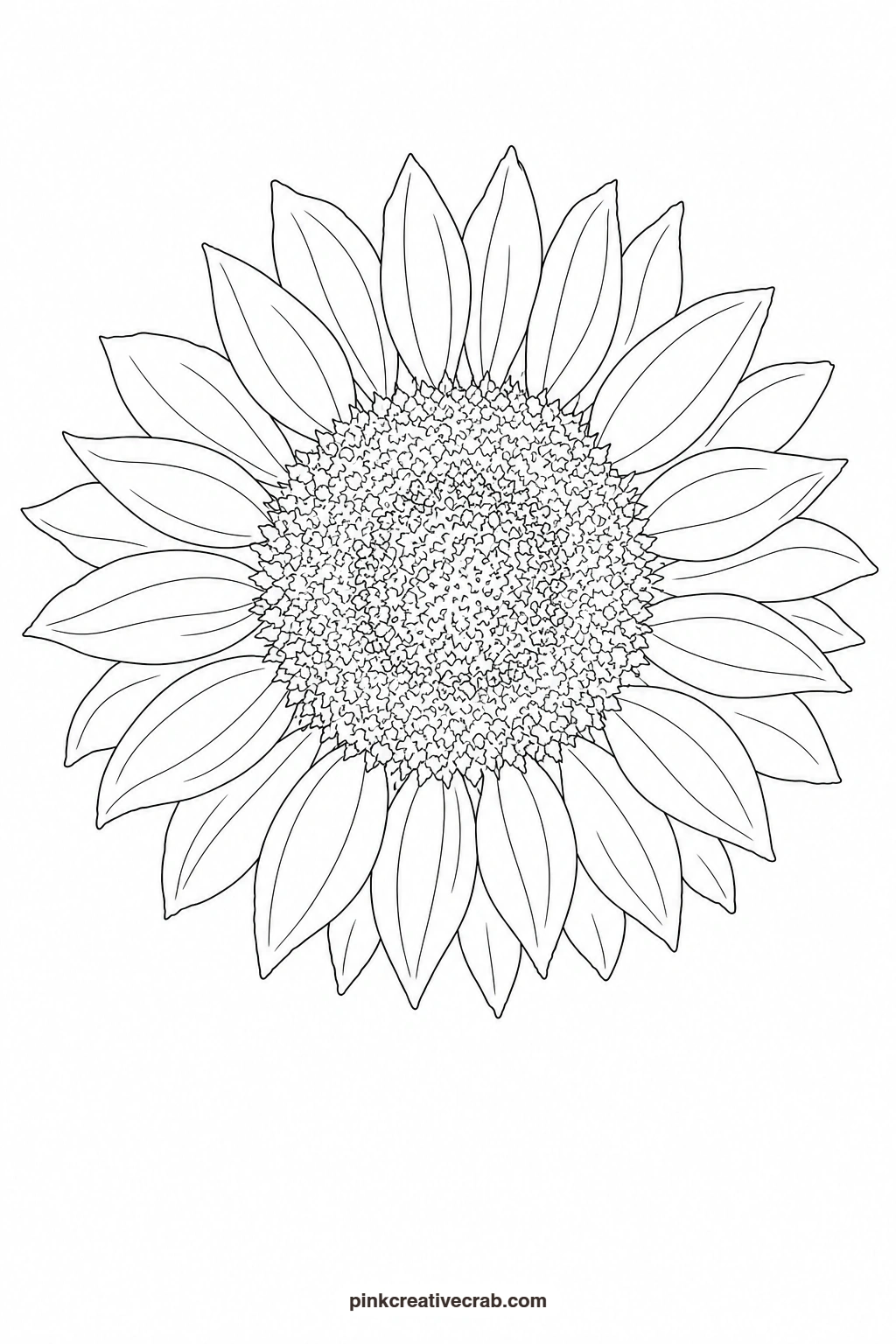Sunflower Outline printable page. Watercolor garden paintings