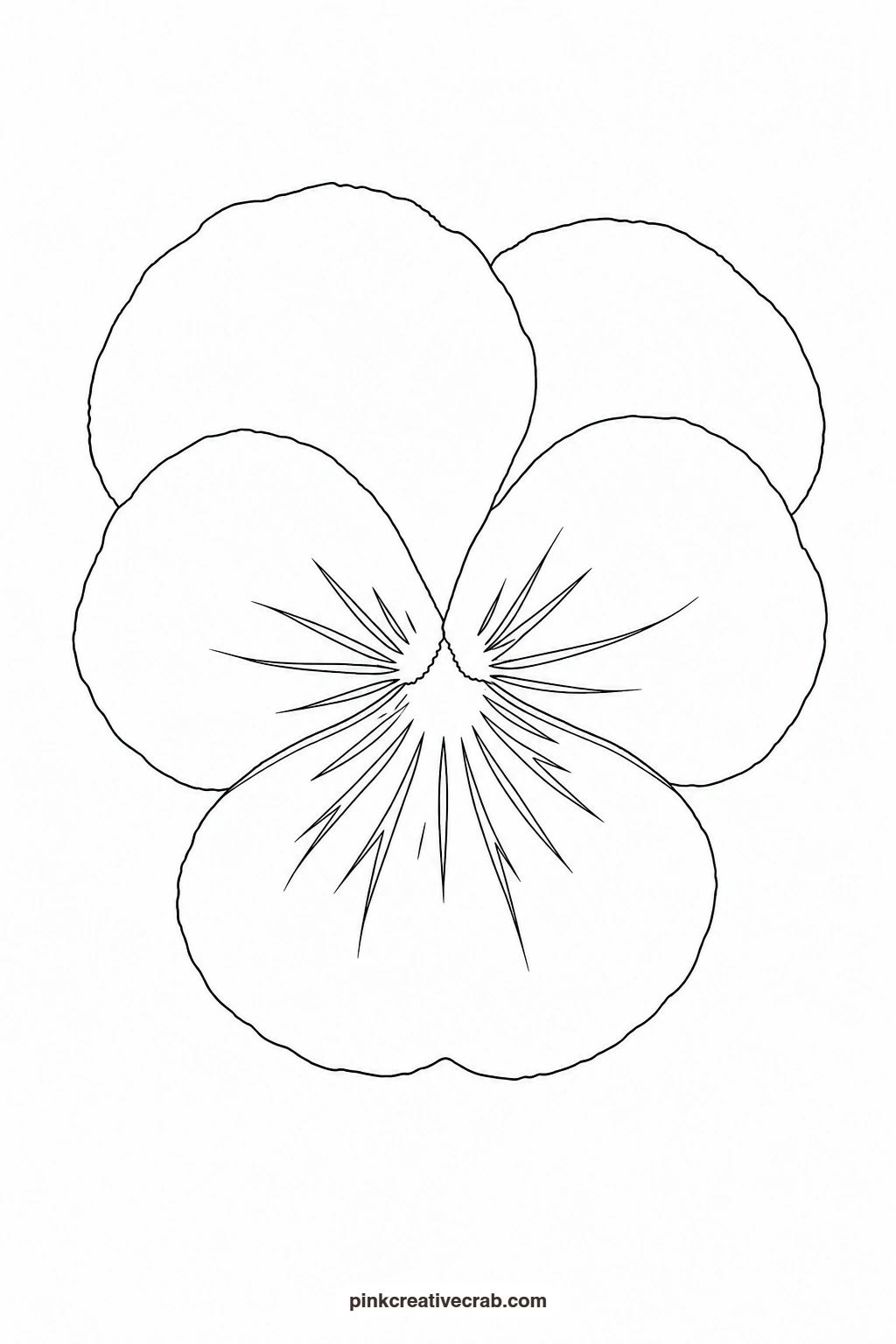 Pansy Face Outline printable page. Watercolor garden paintings