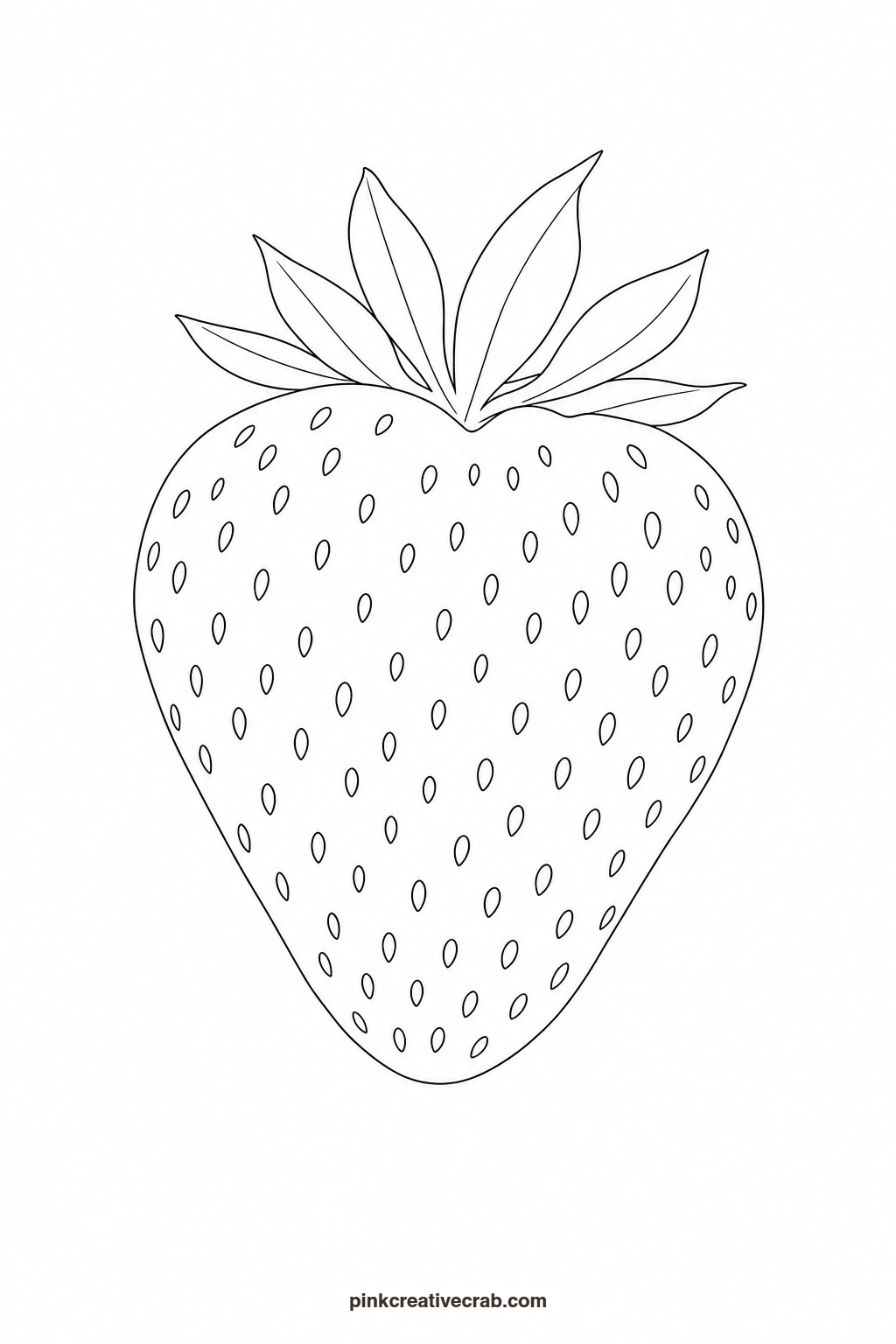 Strawberry Outline printable page. Watercolor fruit