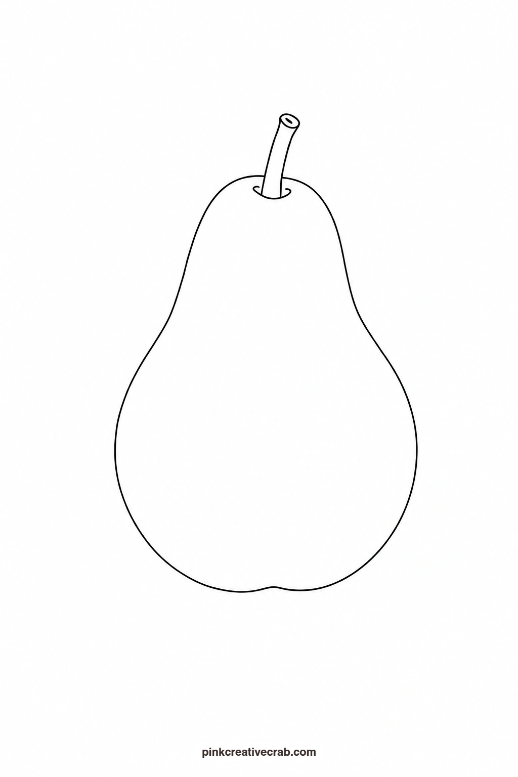 Pear Outline printable page. Watercolor fruit
