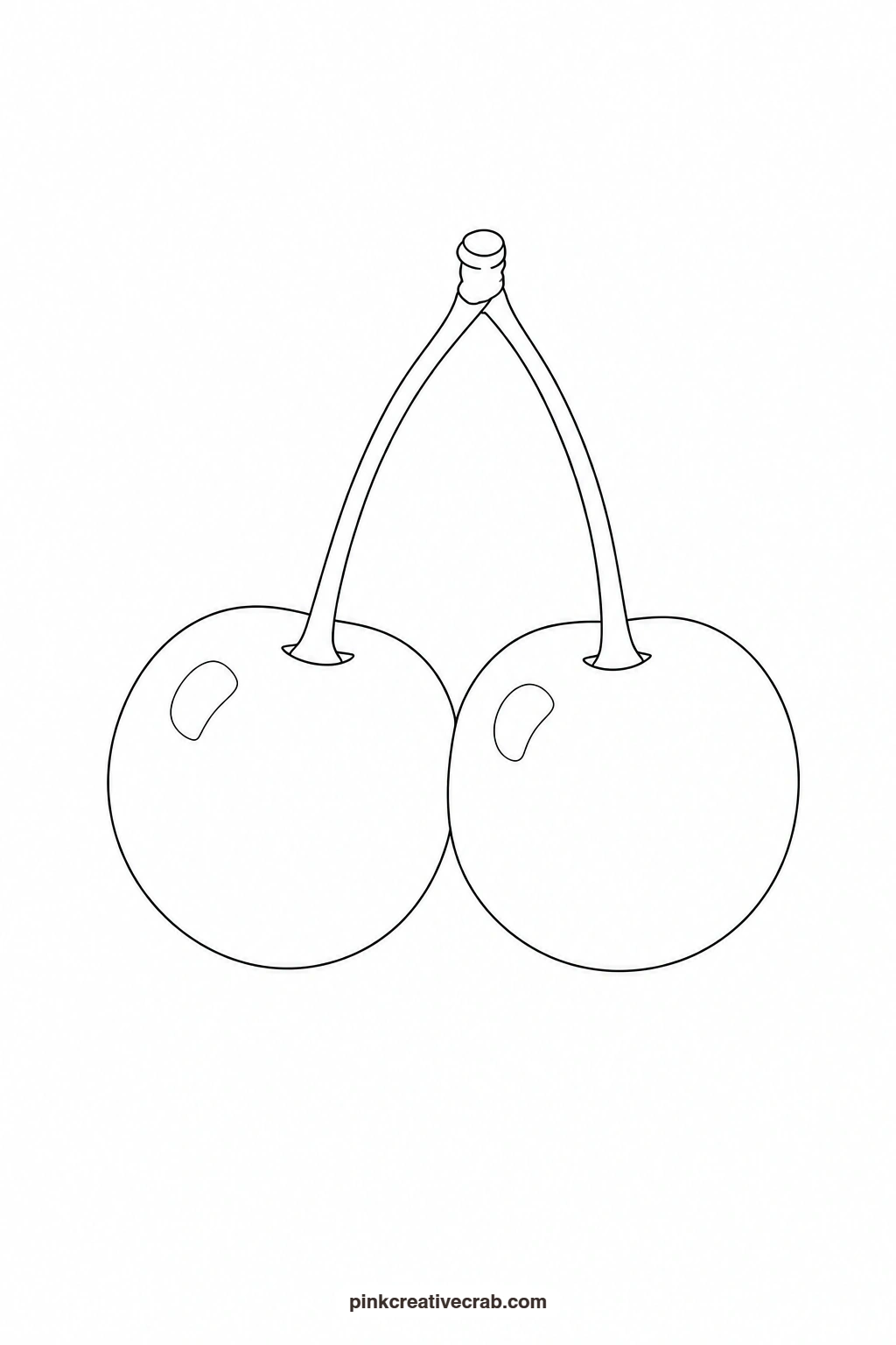 Cherry Pair Outline printable page. Watercolor fruit