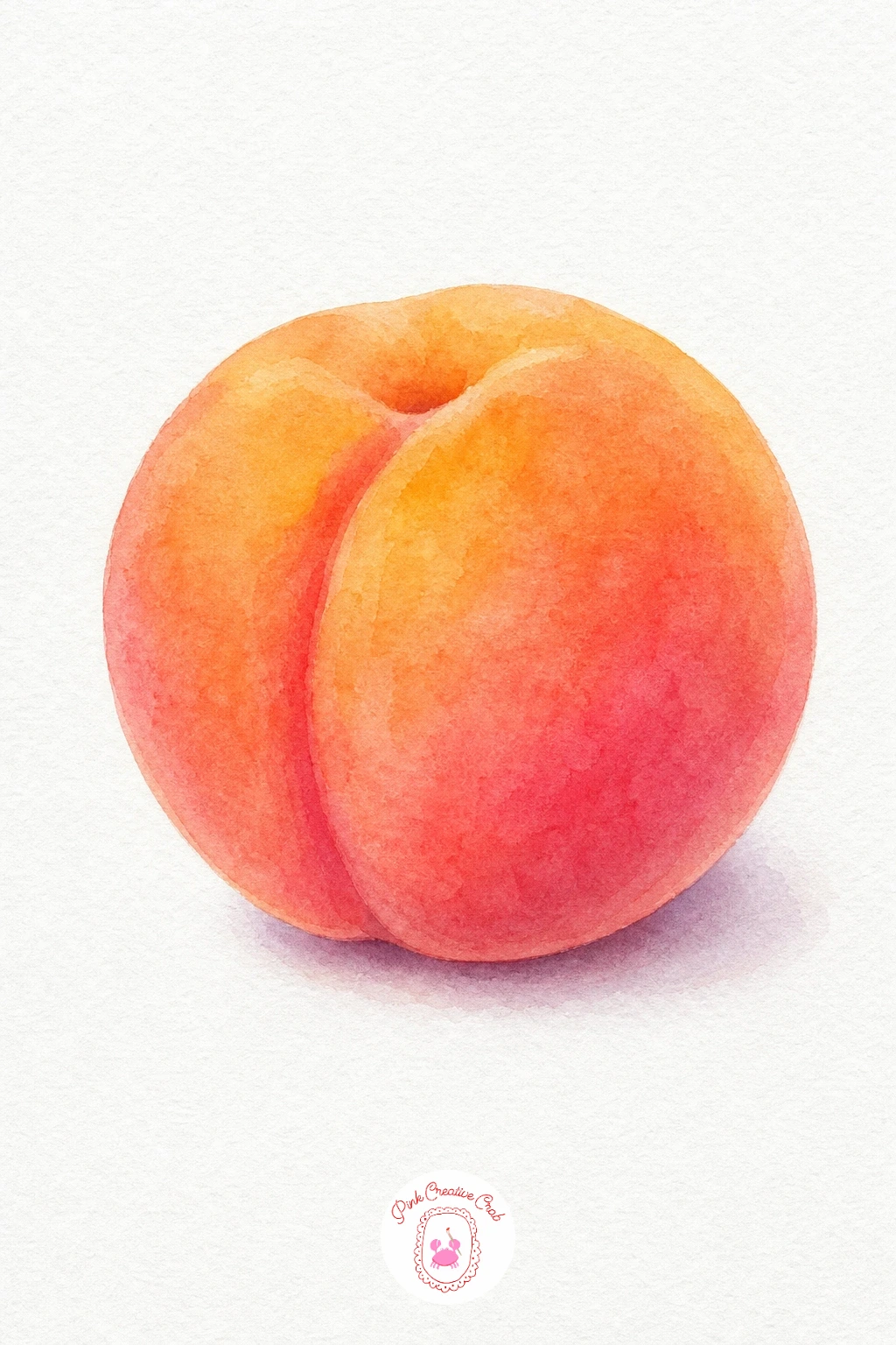 Peach — Wet the whole peach shape first, then drop in pale yellow at the top and a soft pink blush at the bottom so the two colours bloom together across the