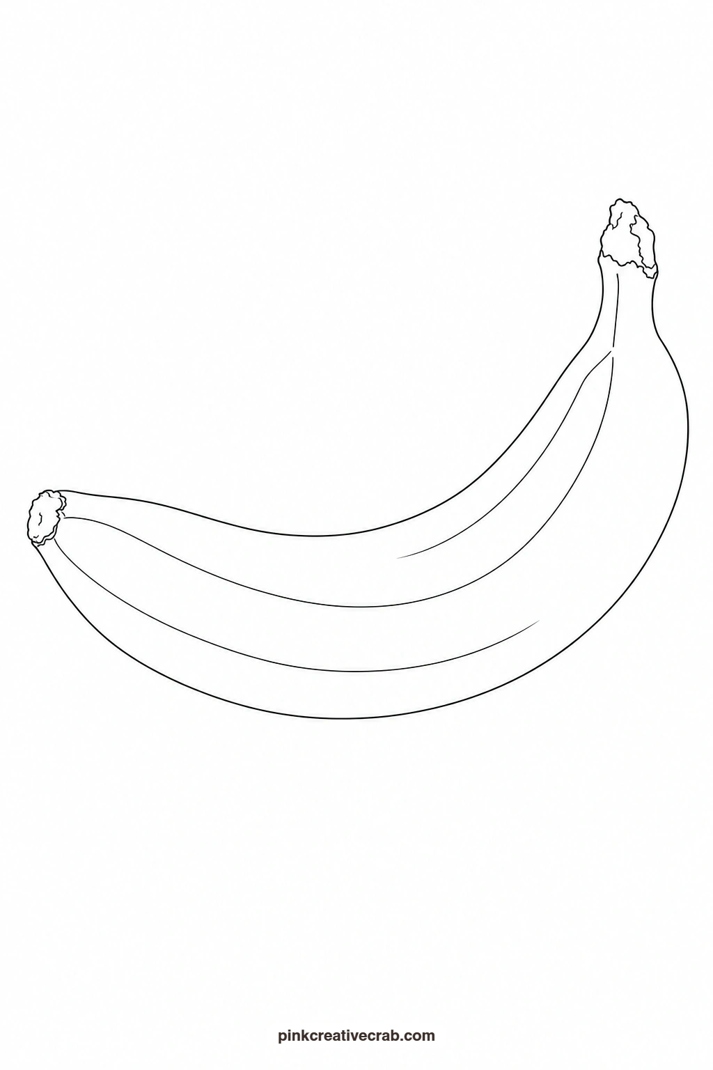 Banana Outline printable page. Watercolor fruit