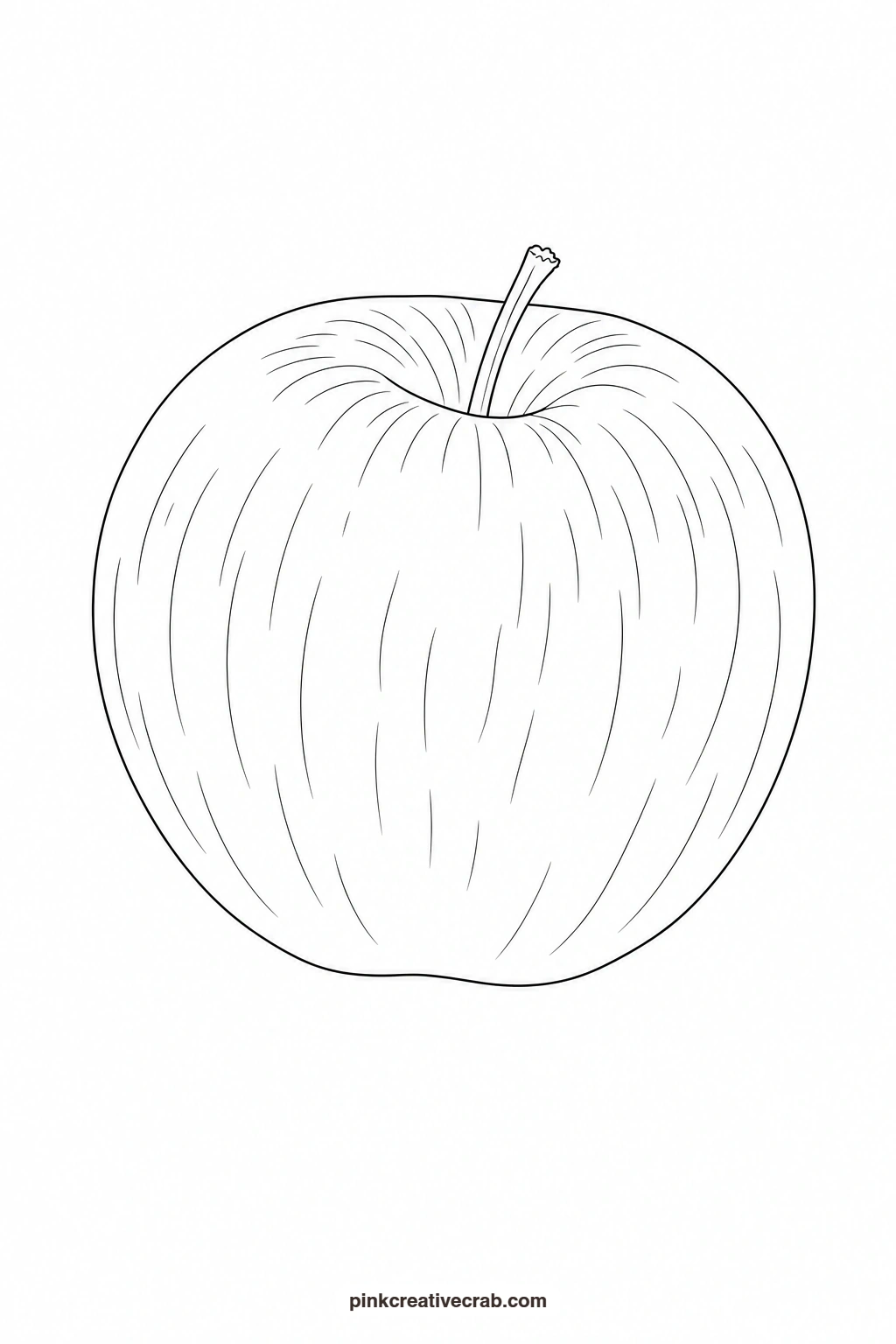Apple Outline printable page. Watercolor fruit