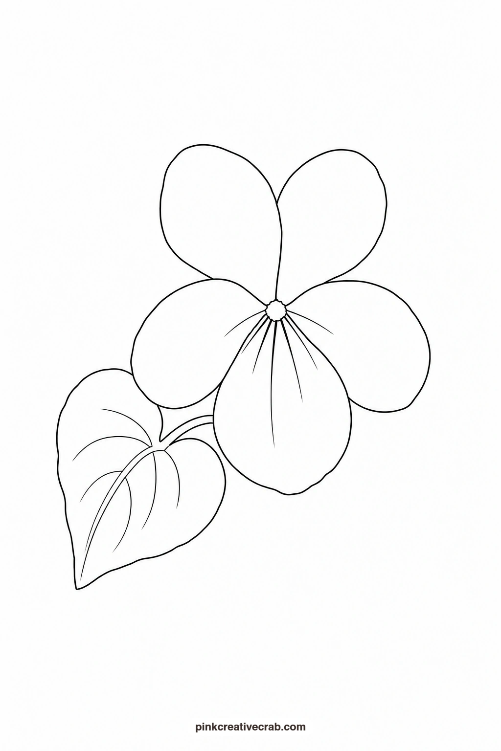 Violet Outline printable page. Purple watercolor flowers
