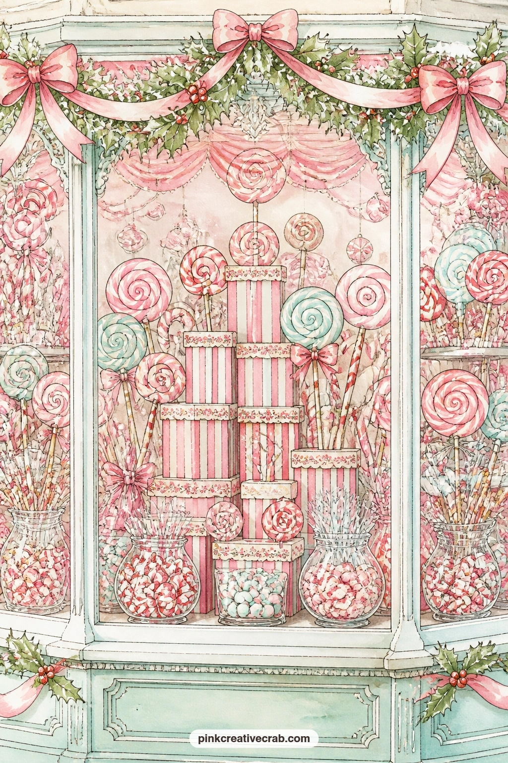 Sweet Shop Window Display printable page — Give this page to whoever in your gift journal loves looking in shop windows more than buying anything: it works as