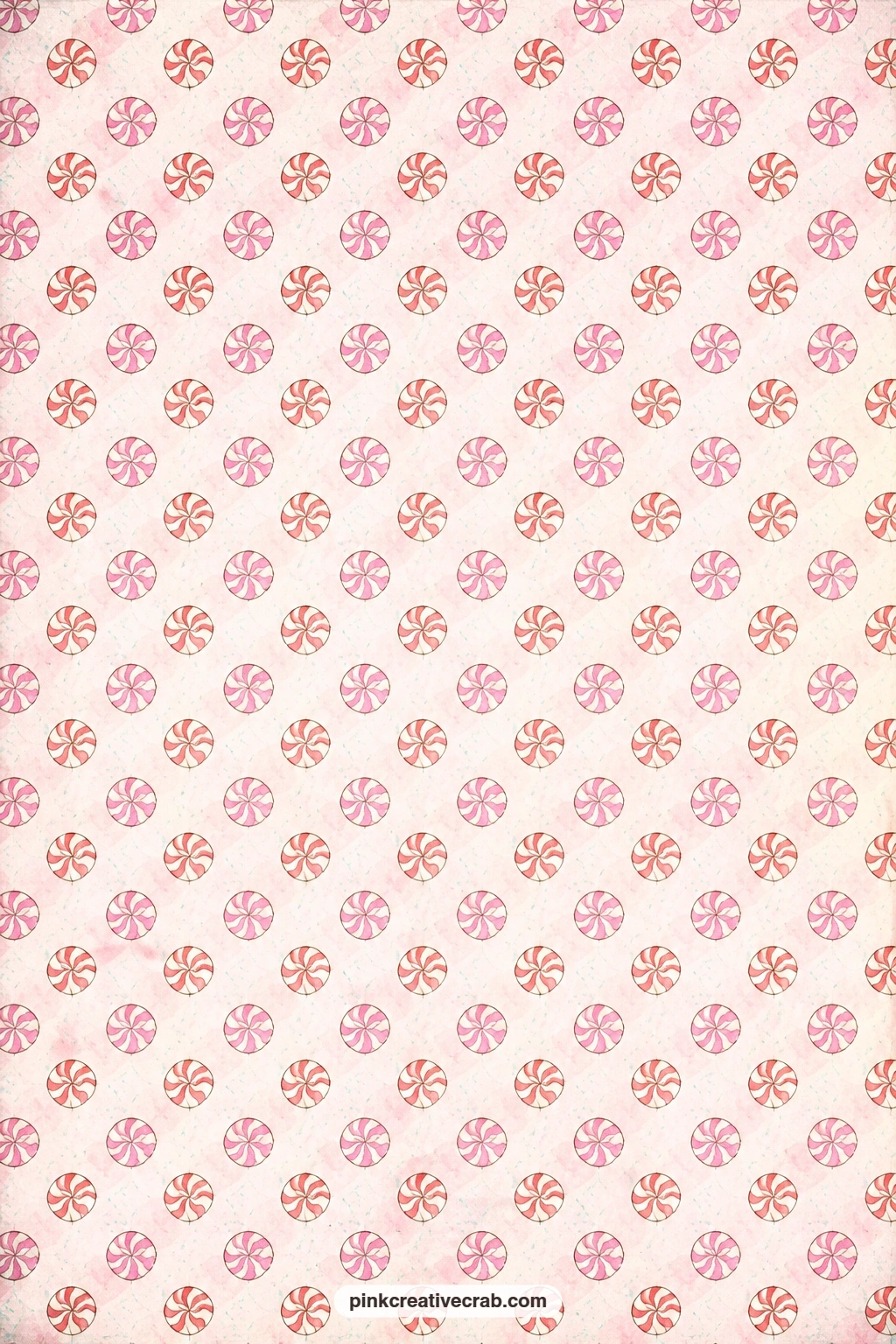 Peppermint Swirl Pattern printable page — Small peppermint swirls repeat edge to edge in this one, perfect tucked behind a photo corner, lining a pocket page