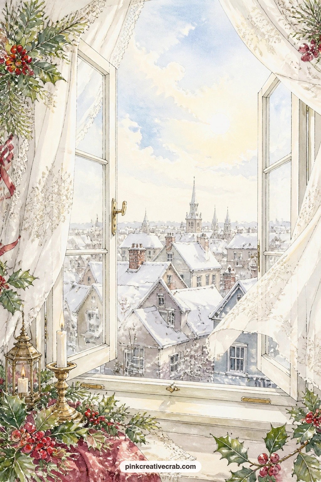 Window Thrown Open printable page — Write the single word you would call out if you threw open your own window on Christmas morning, the way Scrooge calls down