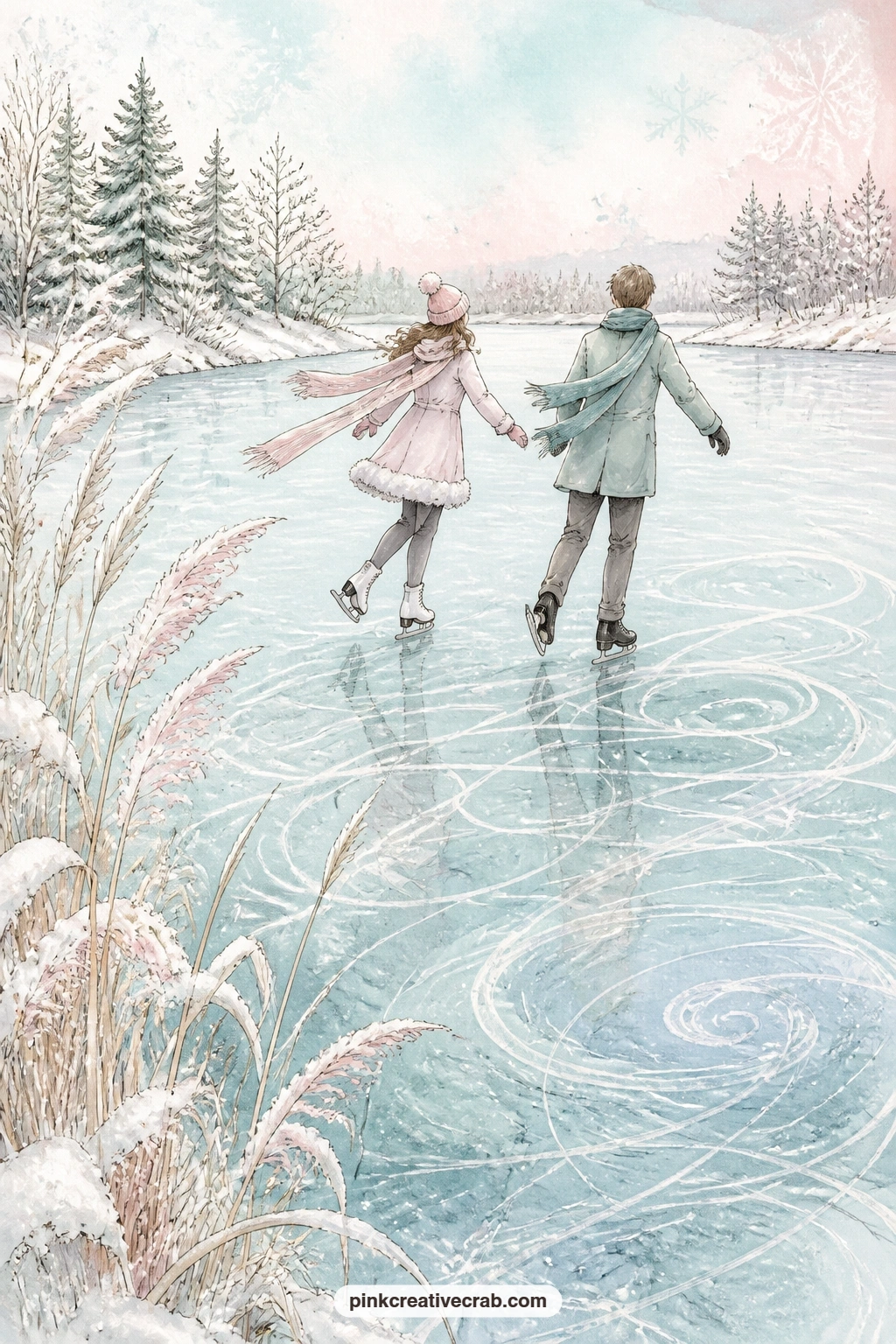 Swirling Marks On Clear Ice printable page — Pair this page with the silver grey swirl background later in the set, cutting a thin strip of it to frame the