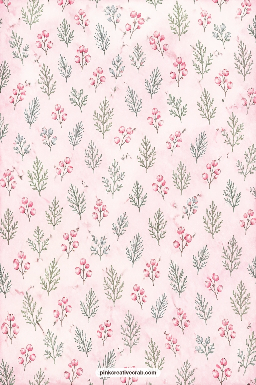 Winter Berries And Cedar On Blush printable page — This blush paper of winter berries and cedar twigs sits nicely under a photo of a winter gathering, lines a