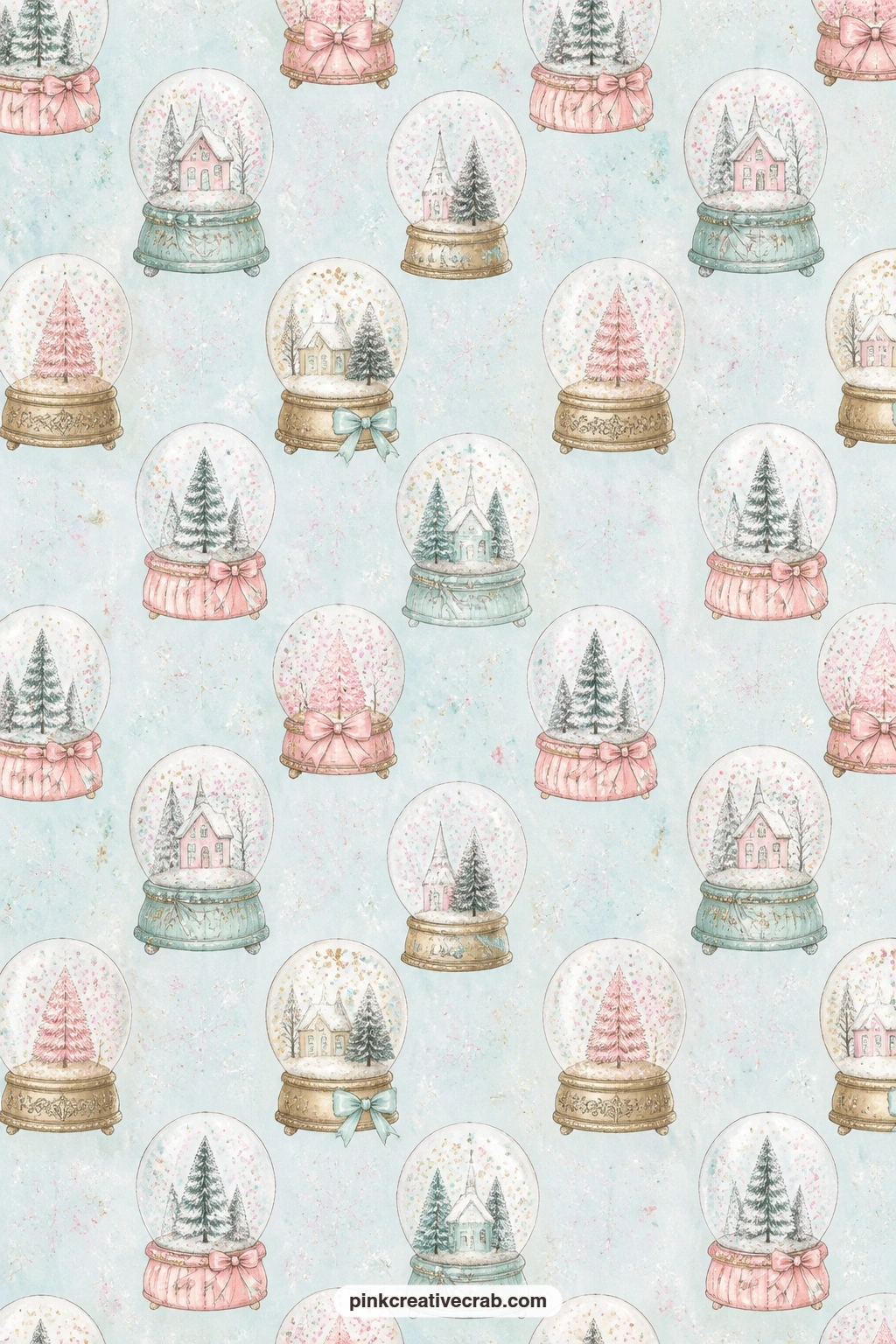 Pastel Glitter Globes Background printable page — Use this soft blue sheet as a pocket lining behind a hearth scene, as backing for a photo of last year's