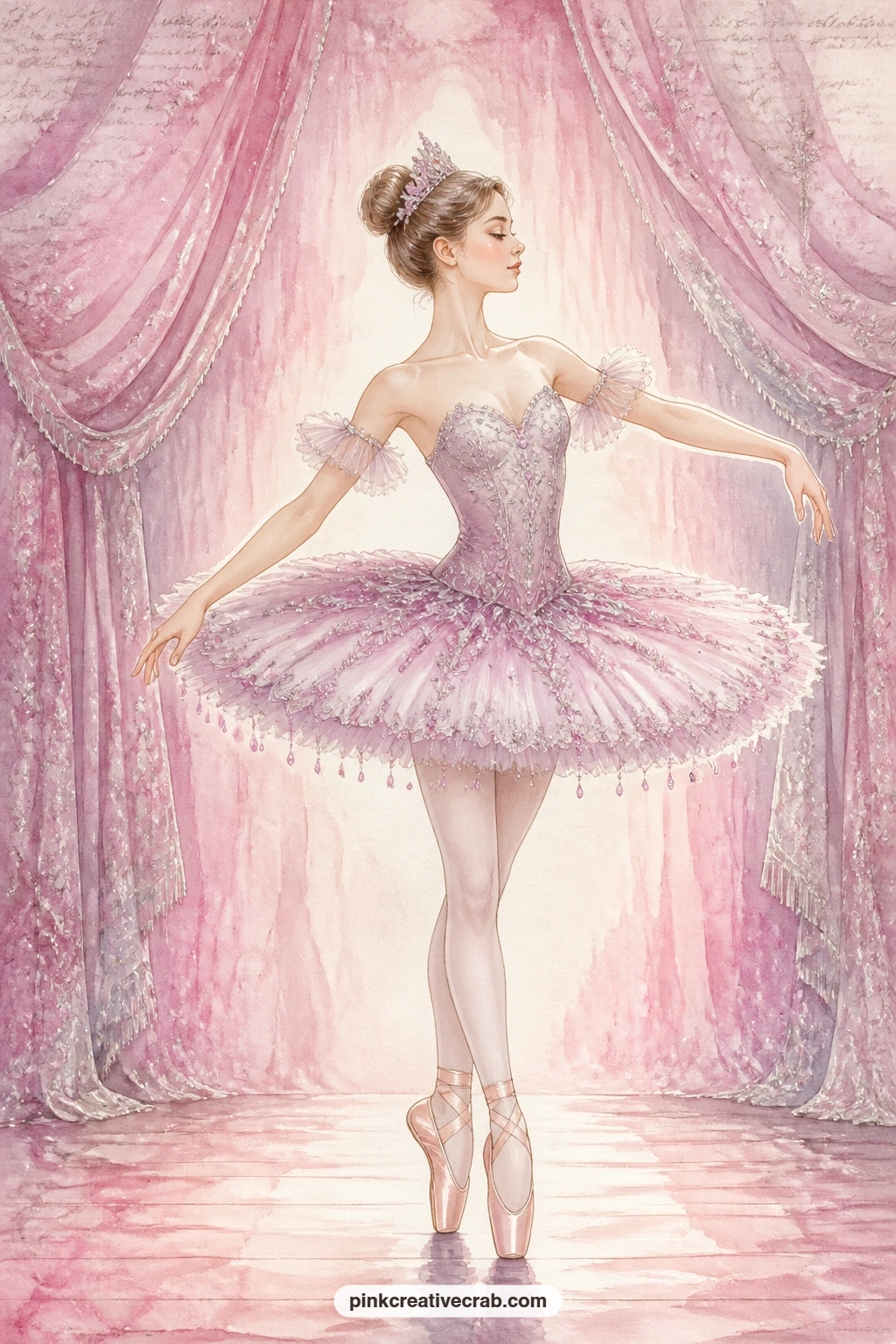 Sugar Plum Ballerina printable page — This page suits the dancer in the journal's life, a daughter mid recital or a friend who still takes class on weekends